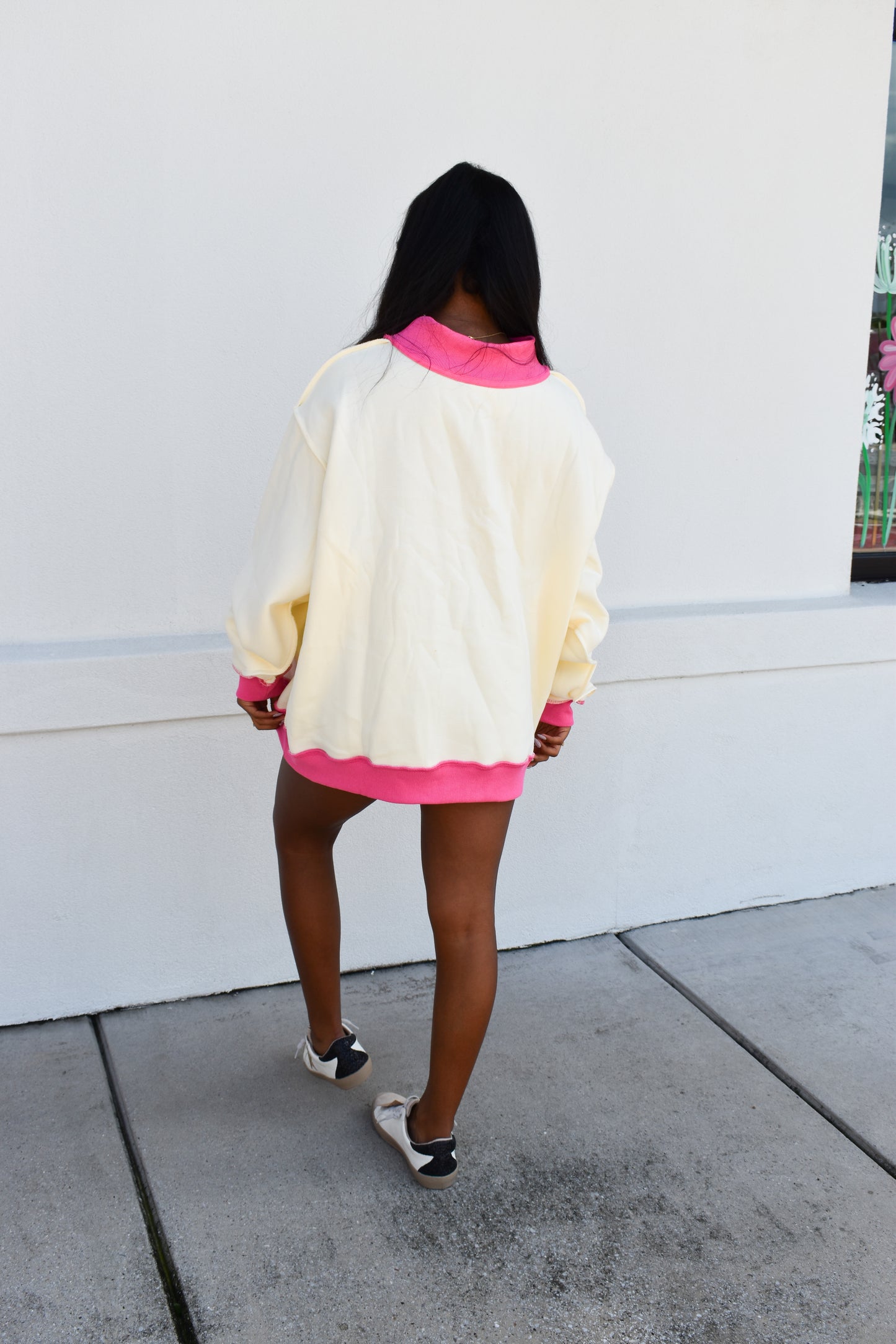 'SAVED BY GRACE' Puff Print Mockneck