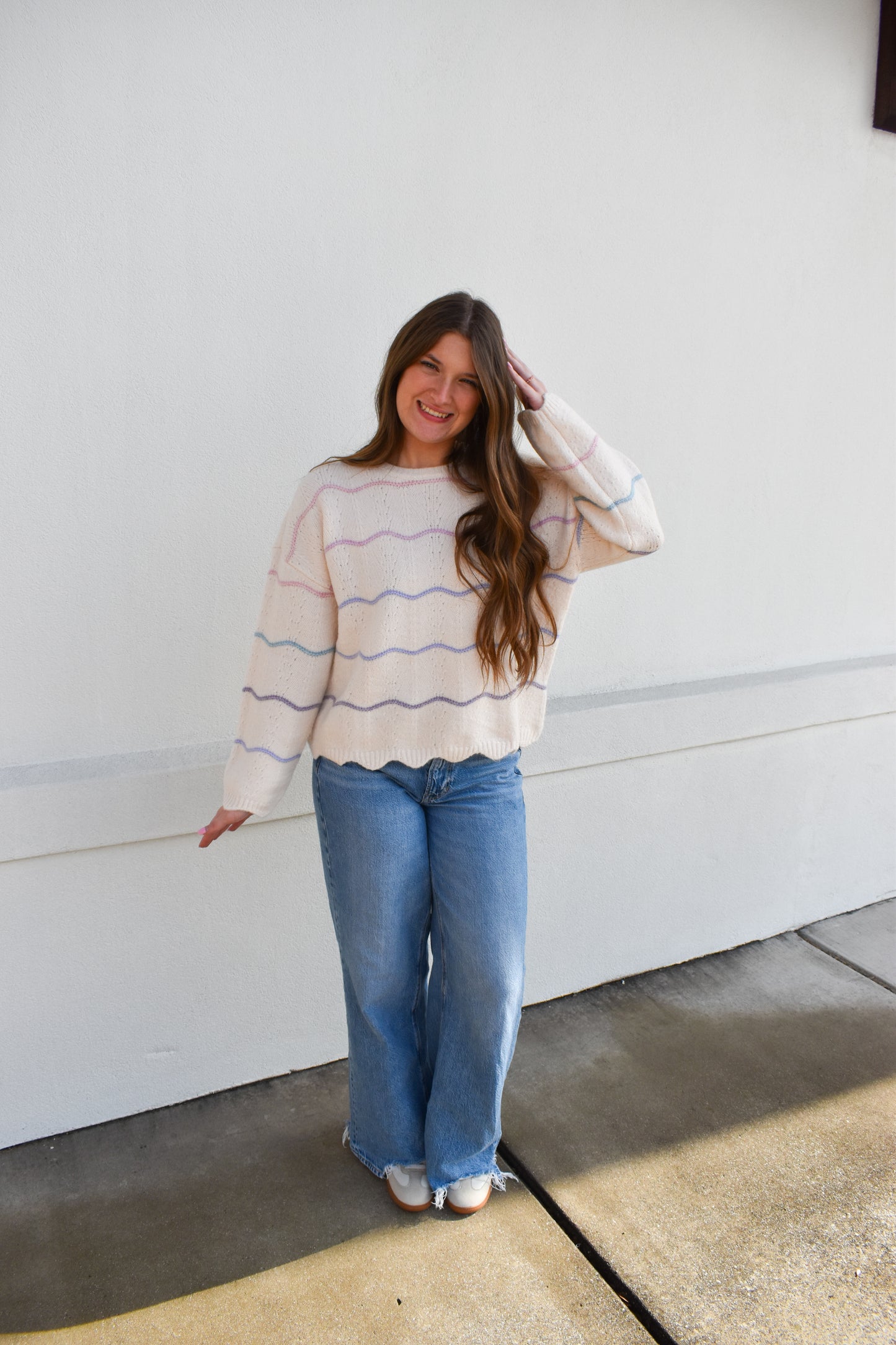Scallop Ombre Wool Sweater