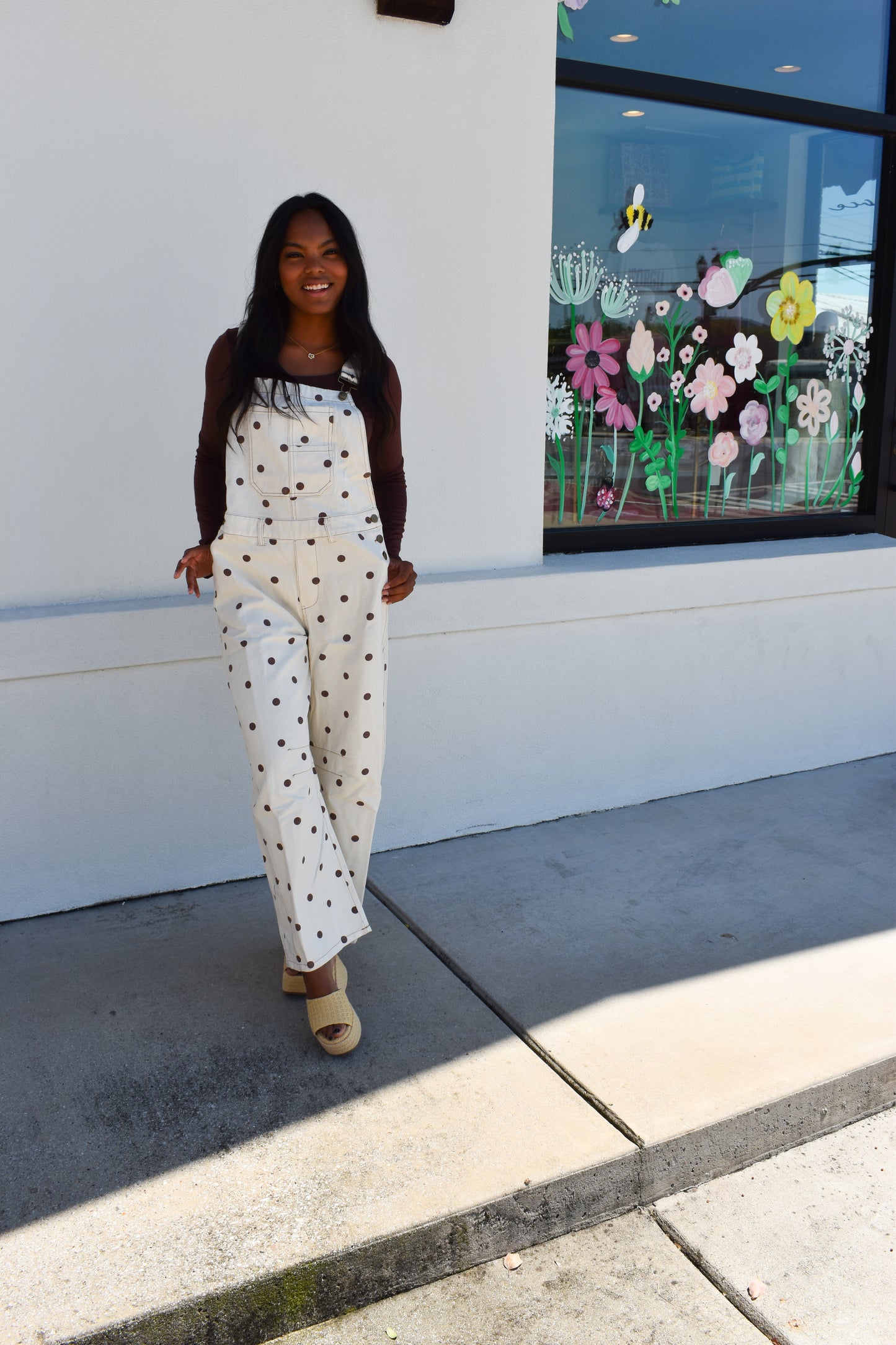 Polka Dot Twill Overalls