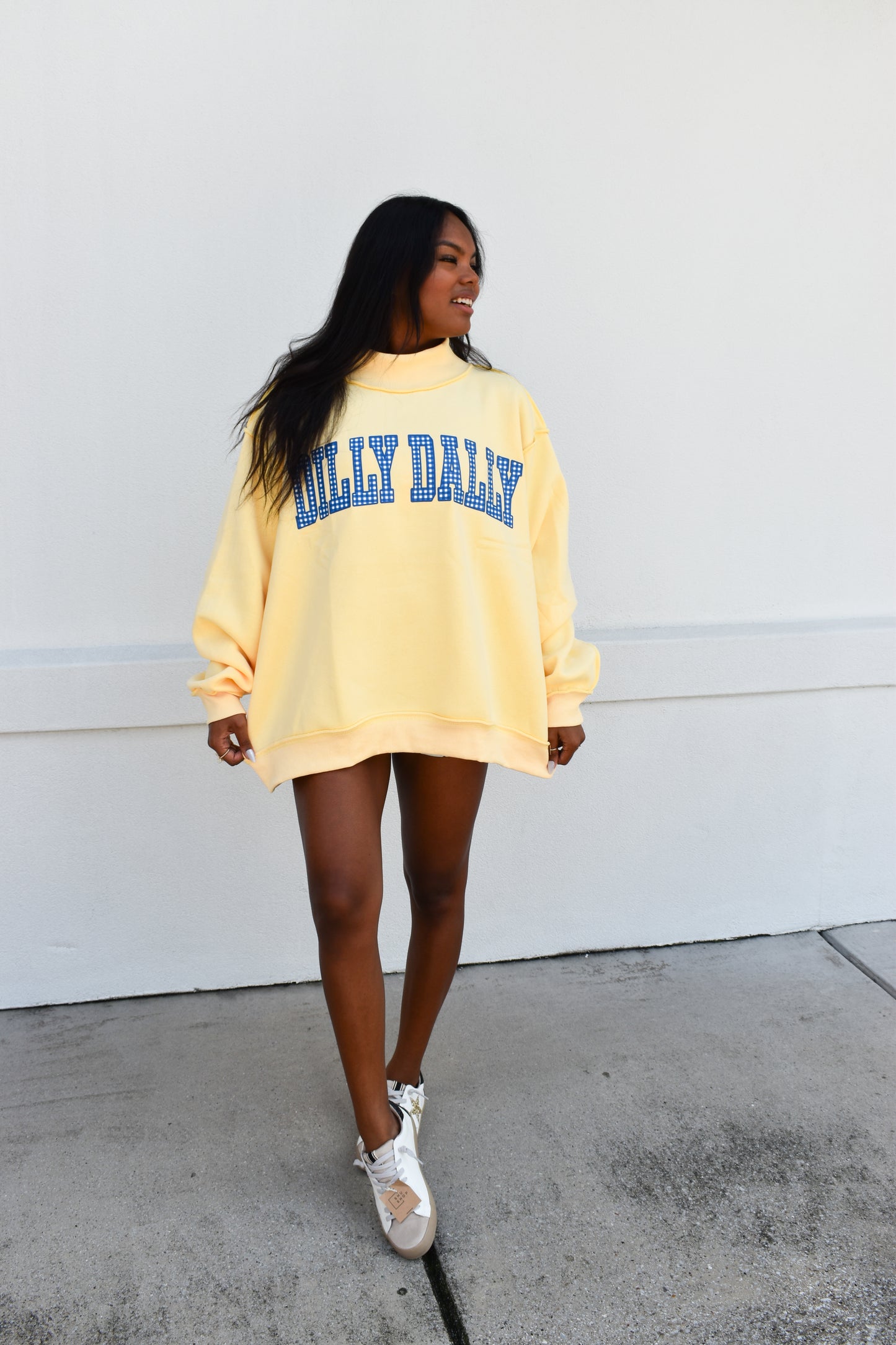 'DILLY DALLY & LOLLY GAG' Reversible Mockneck
