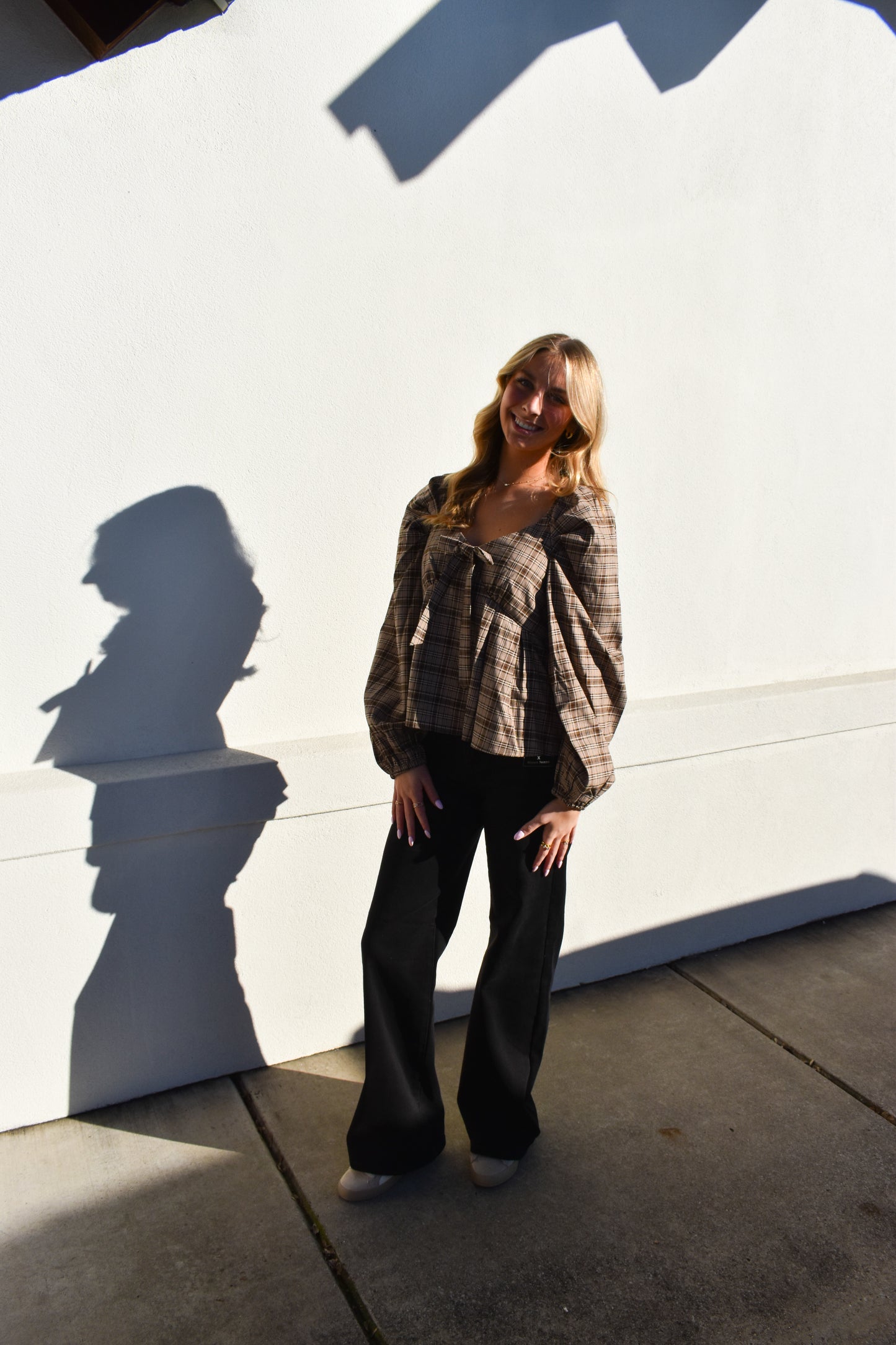 Preppy Twist Plaid Blouse