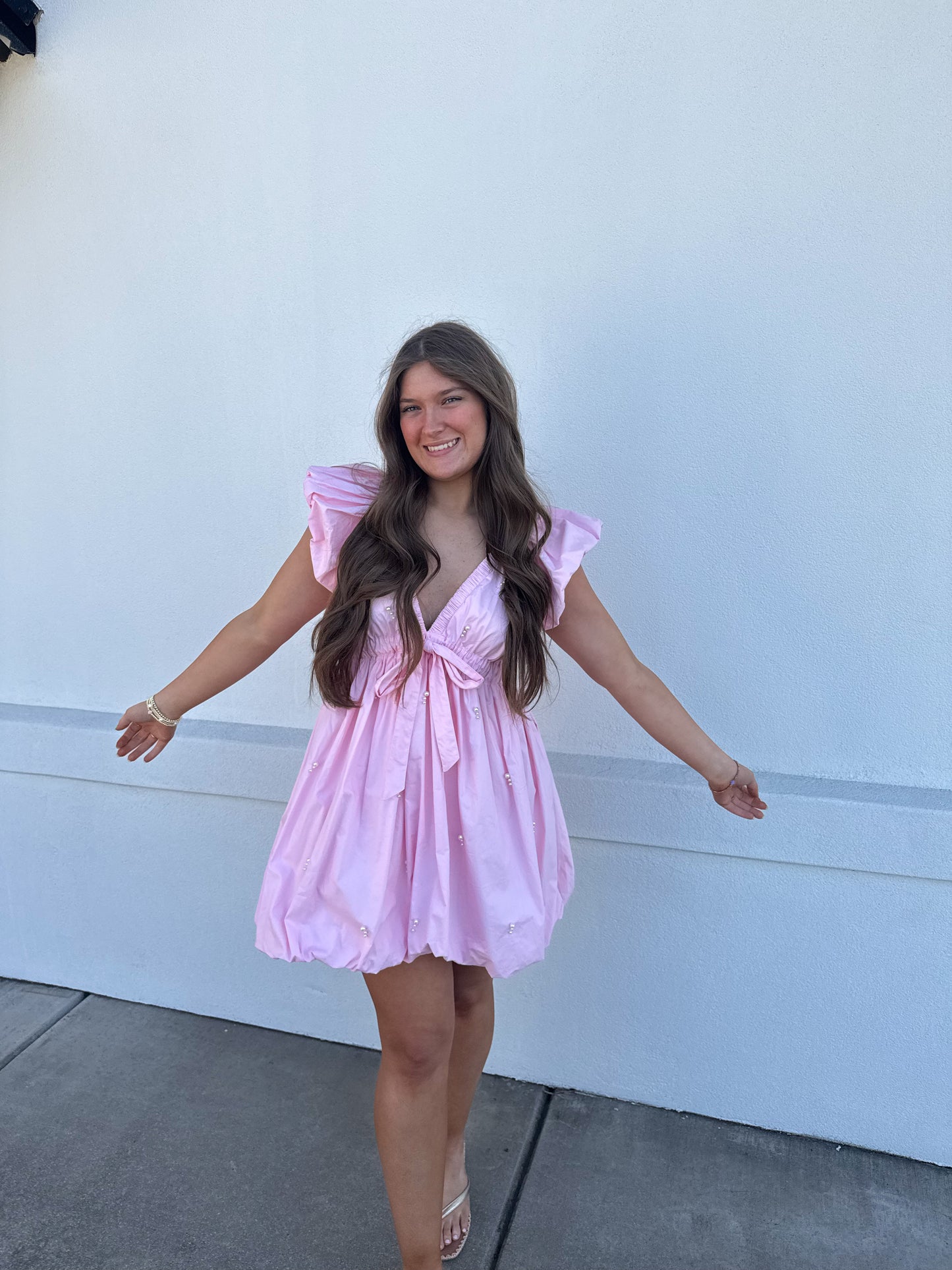 Pearl Bubble Mini Dress