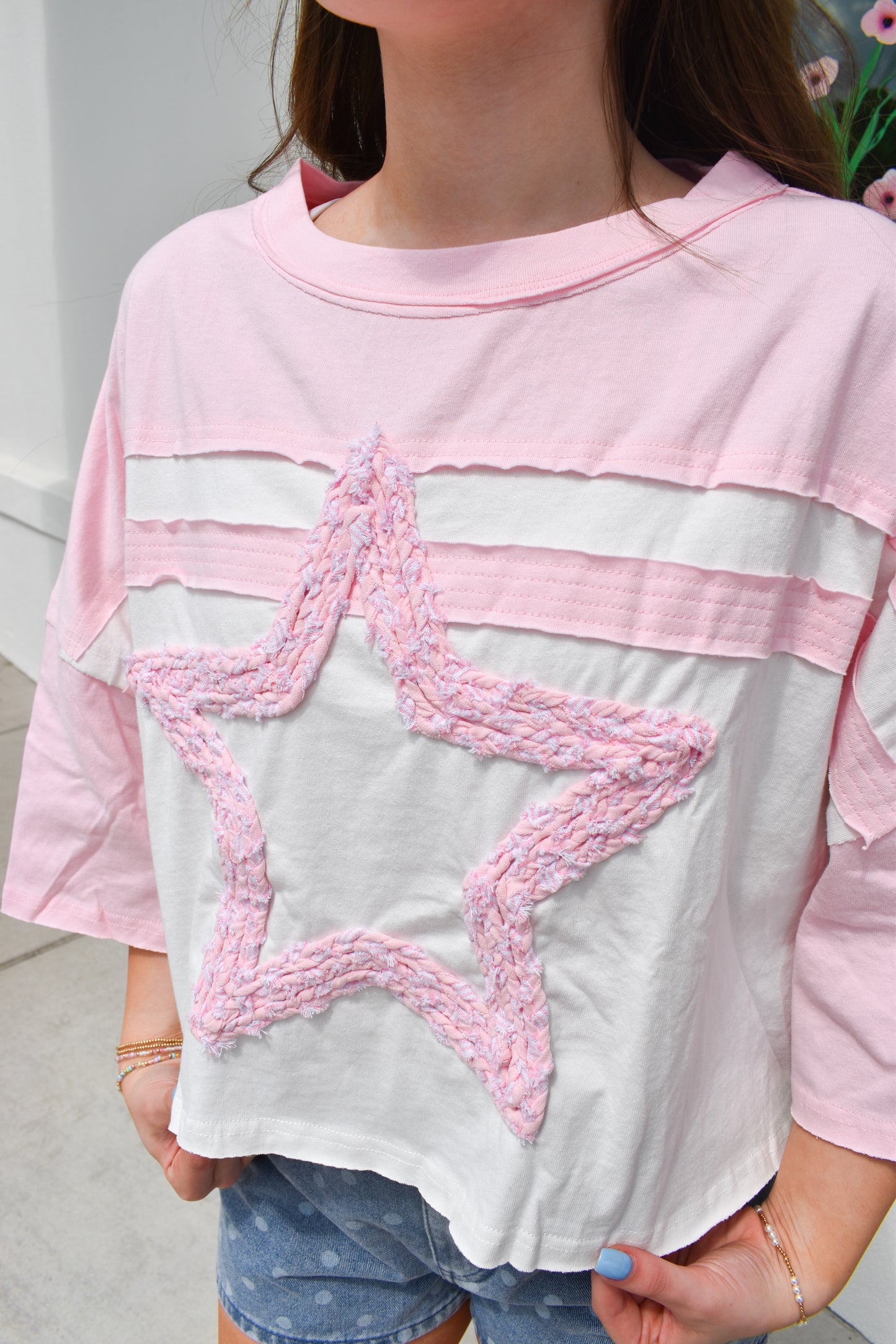 Braided Star Patch Crop Top
