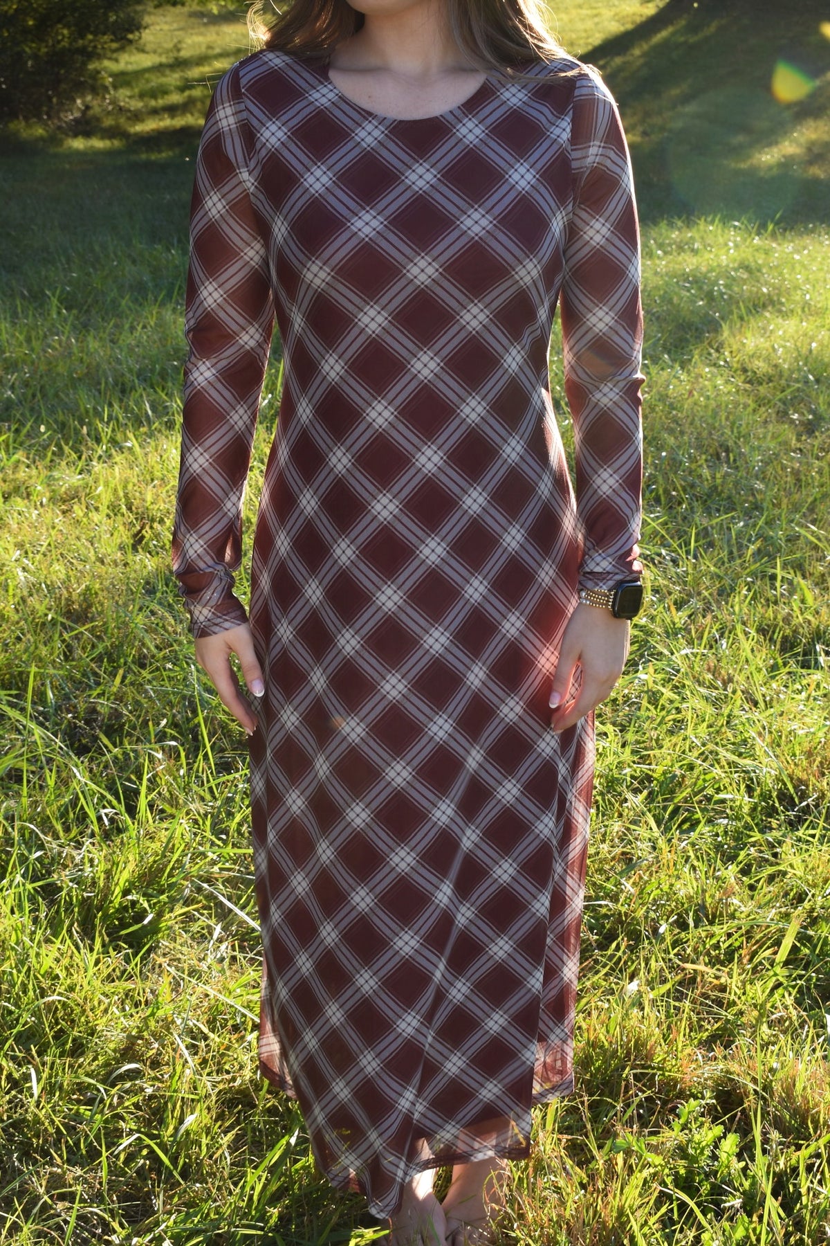 The Willow Plaid Maxi Dress