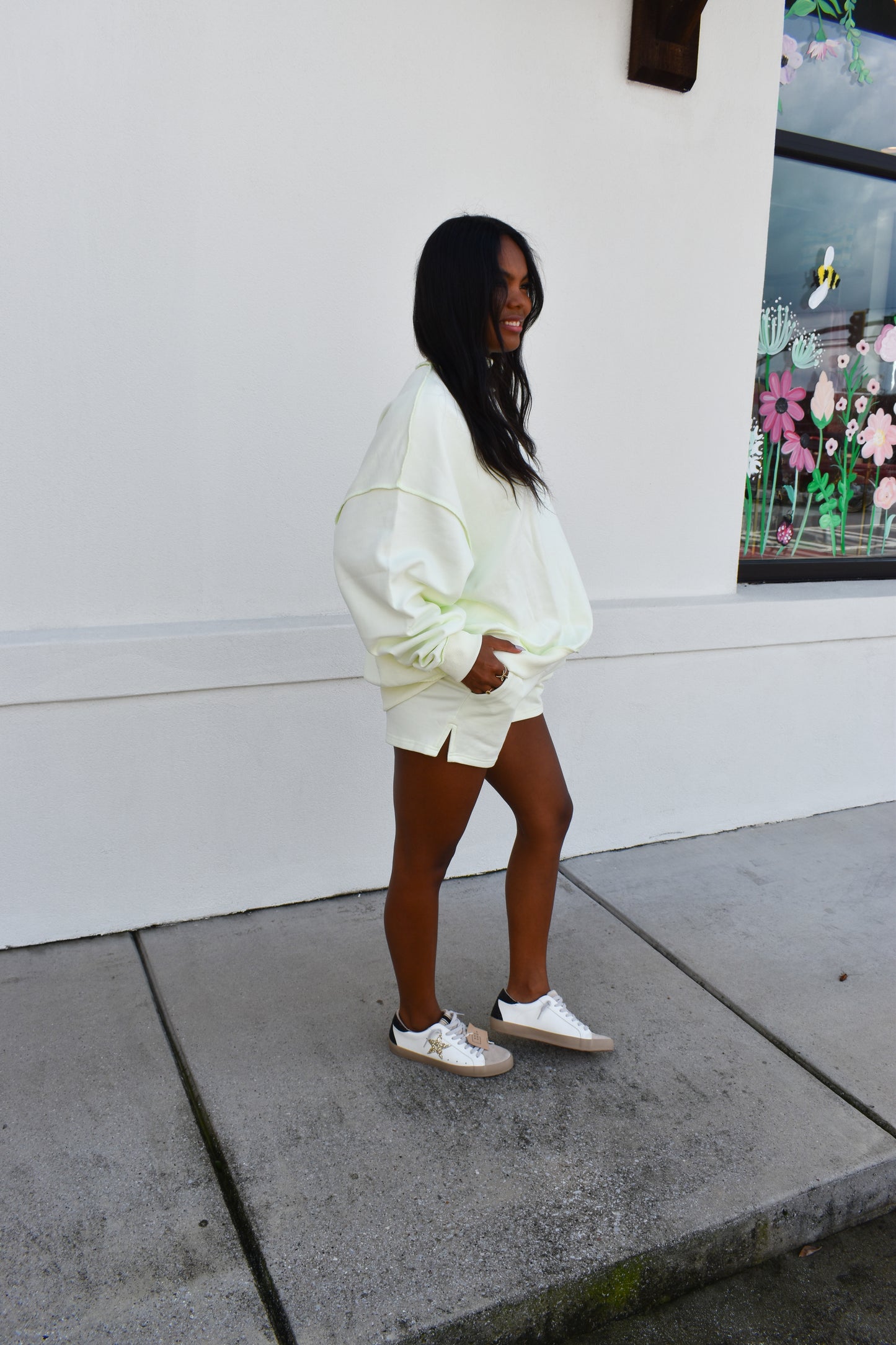 Soft Knit Drop Shoulder Mock Neck
