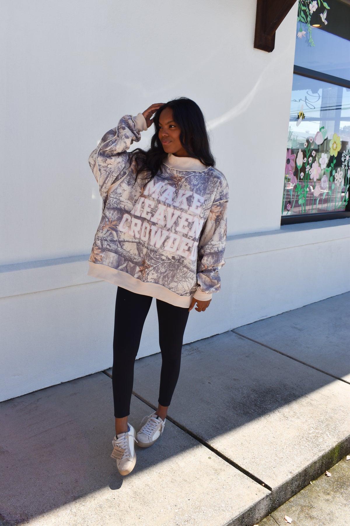 Camo Appliqué Embroidery Mockneck