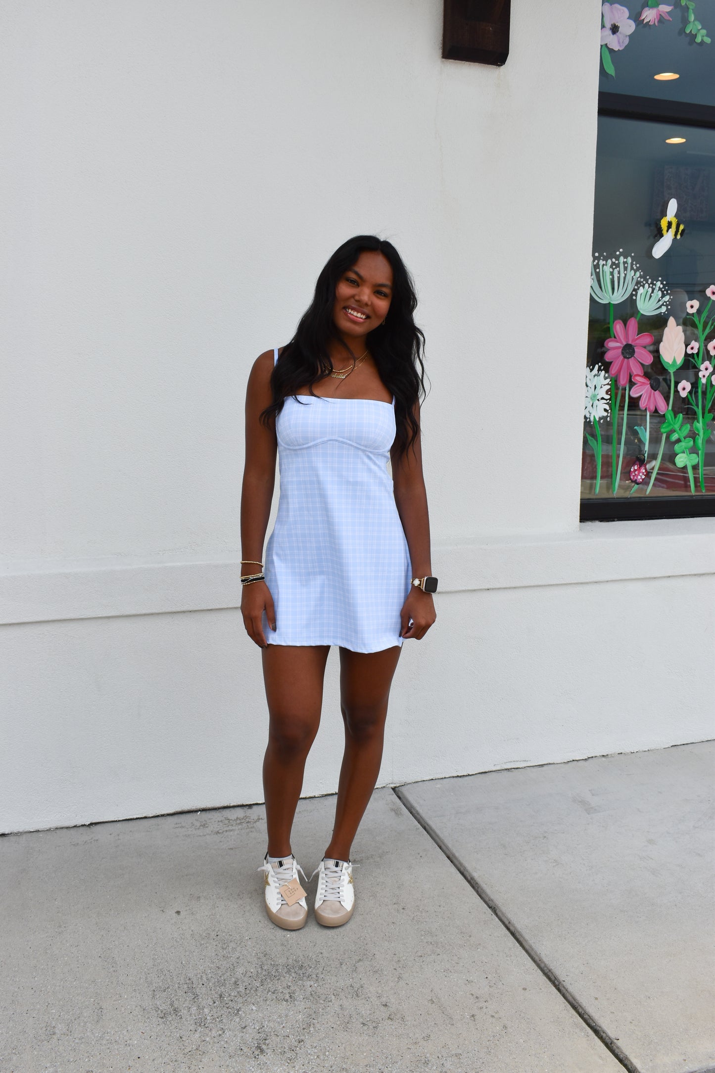 Plaid Print Sweetheart Dress