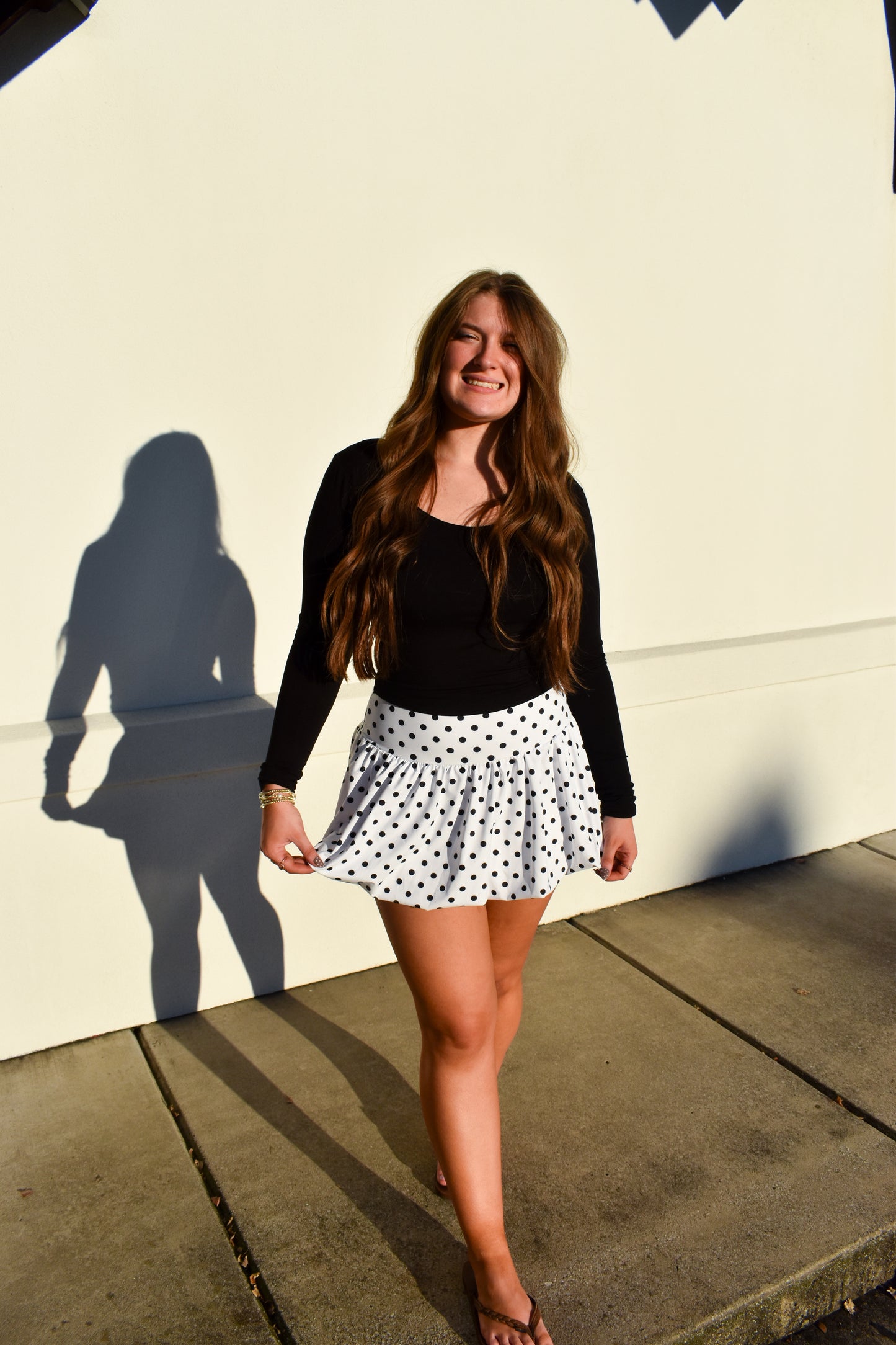 Polka Dot Print Bubble Skirt