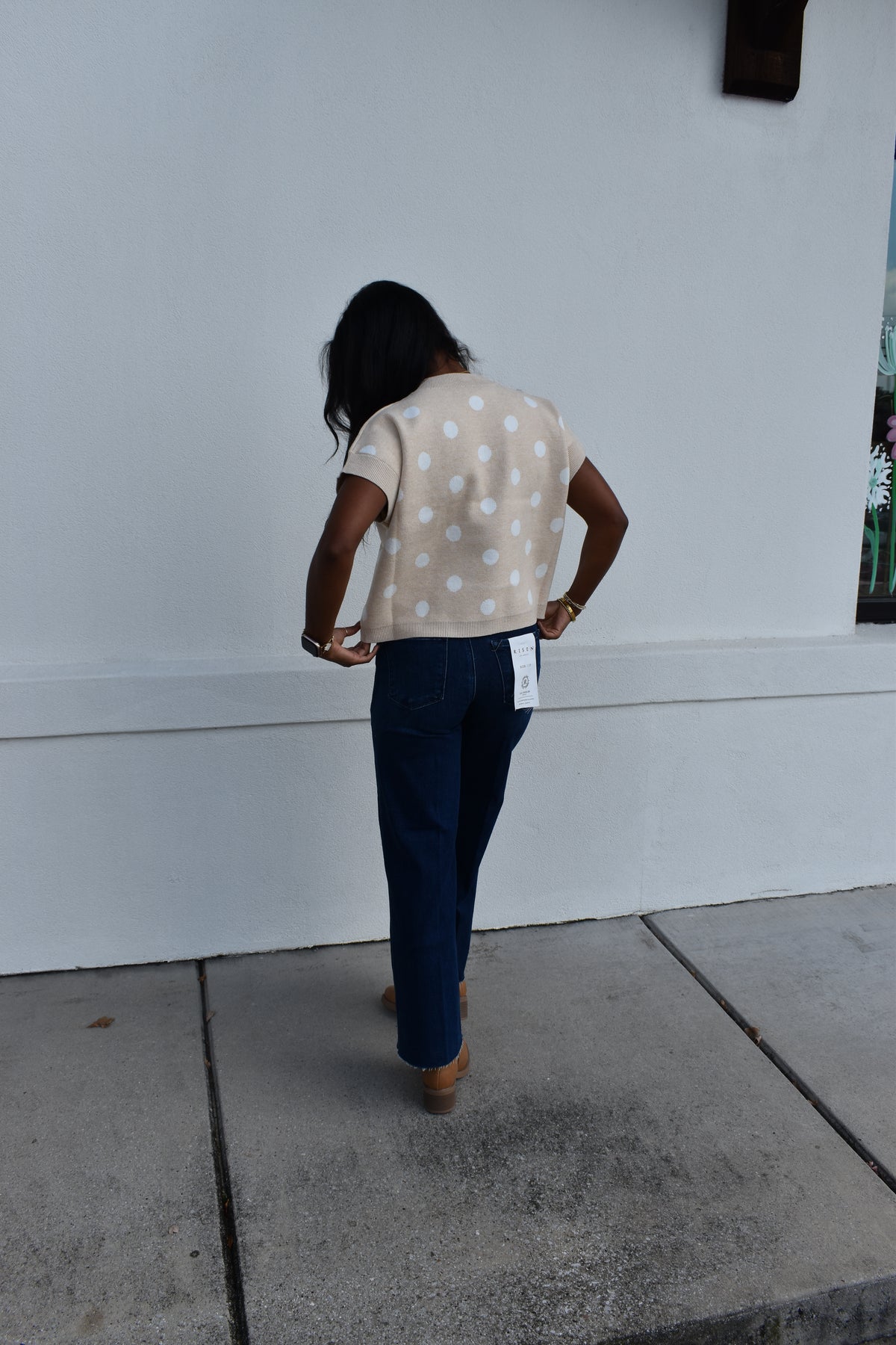 Polka Dot Knit Sleeveless Top