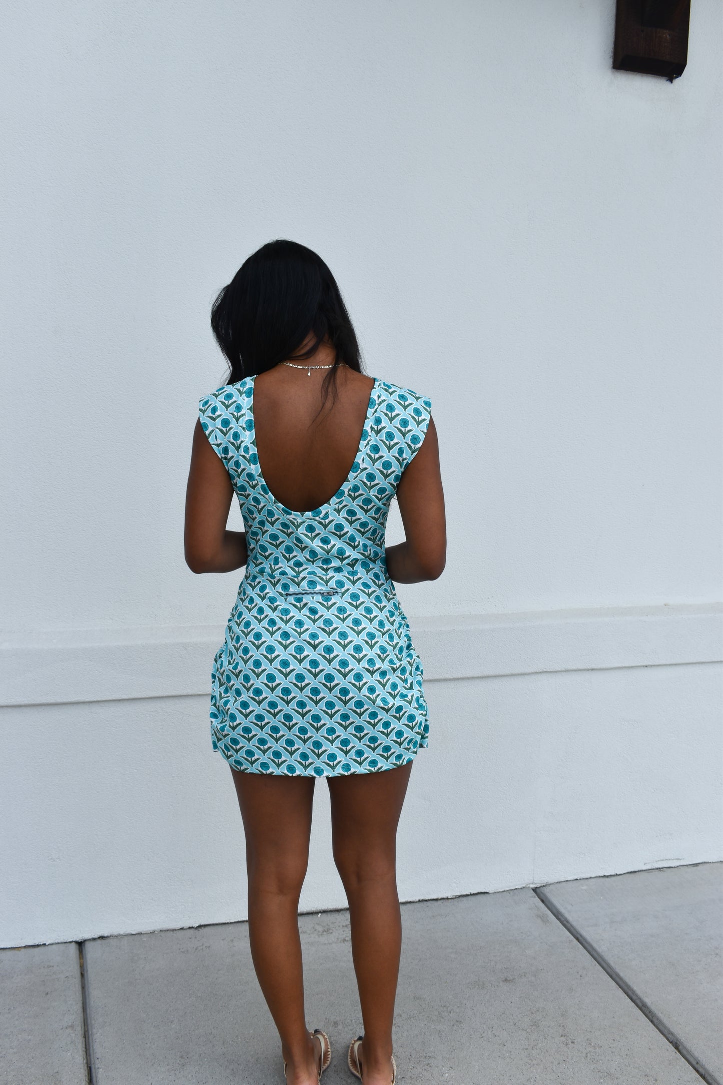 Bold Retro Floral Print Built In Shorts Dress