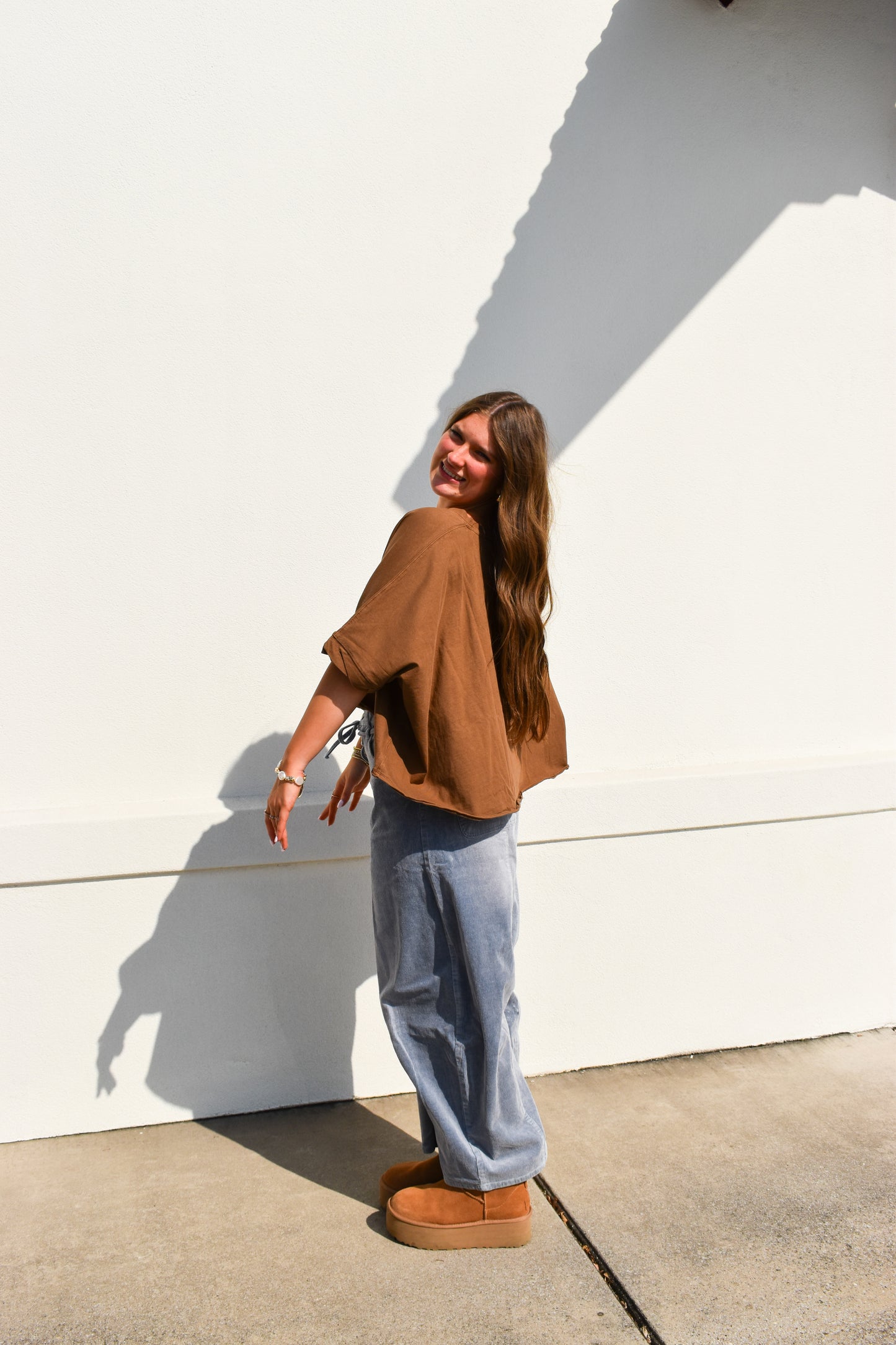Iris Brown Oversized Top