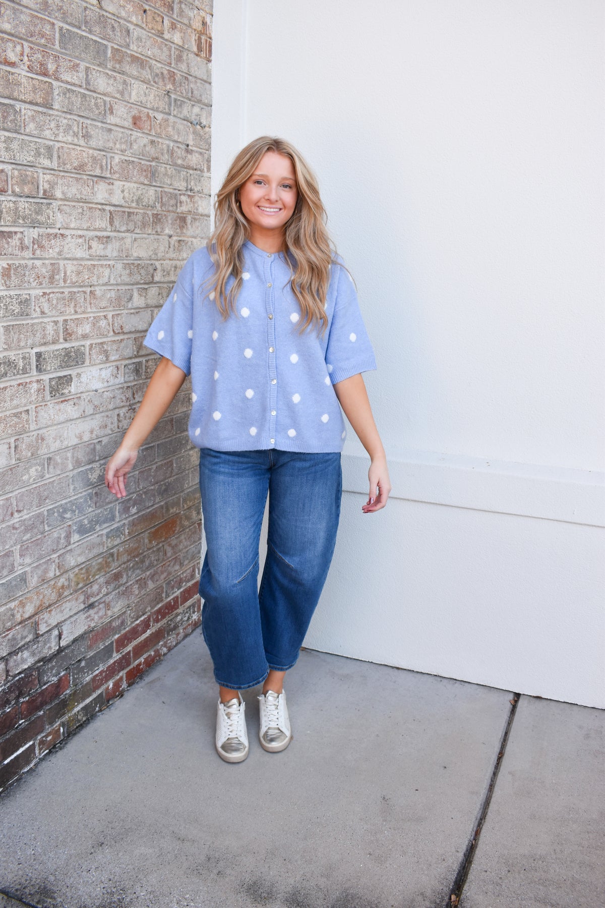 Leia Polka Dot Short Sleeve Cardigan