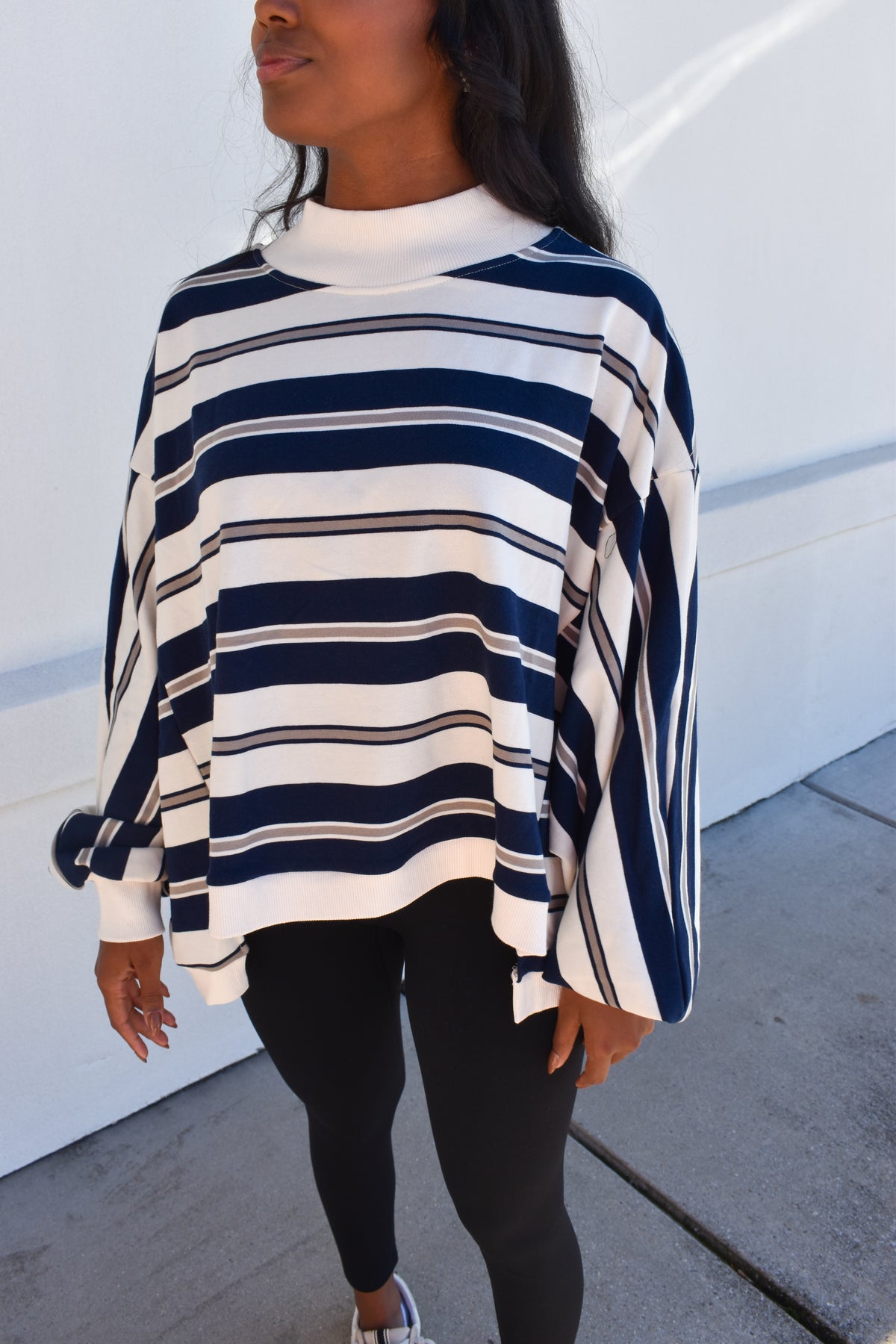 Striped Oversized Crewneck Top