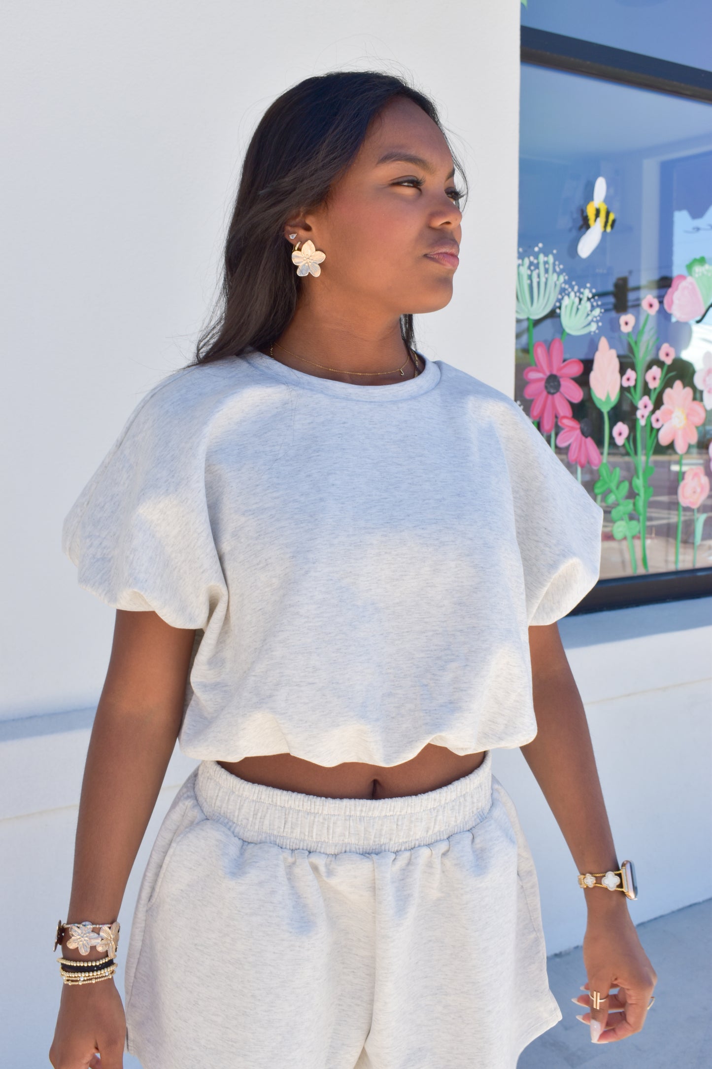 Scuba Bubble Top: Grey