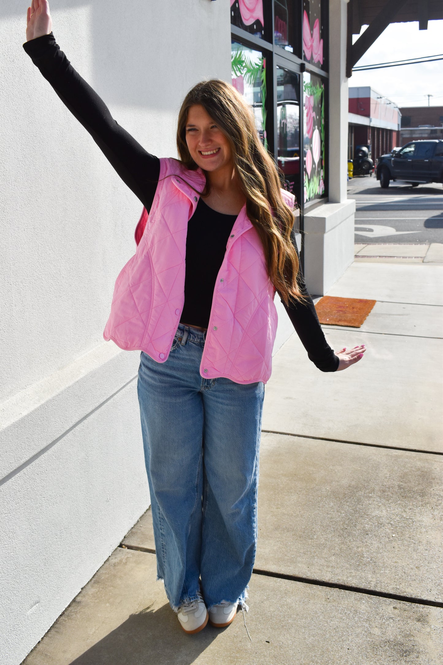Sally Pink Quilted Vest