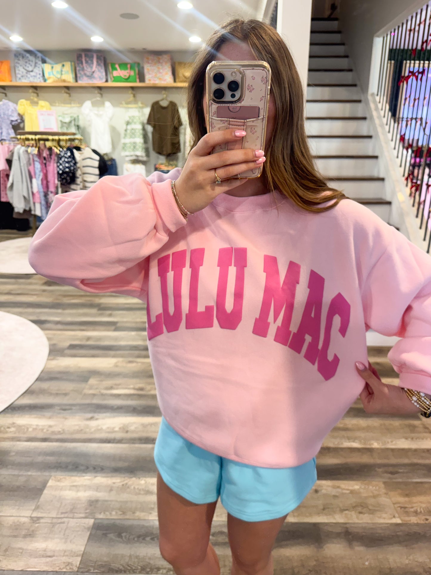 Lulu Mac Sweatshirt: Light Pink/Pink Puff