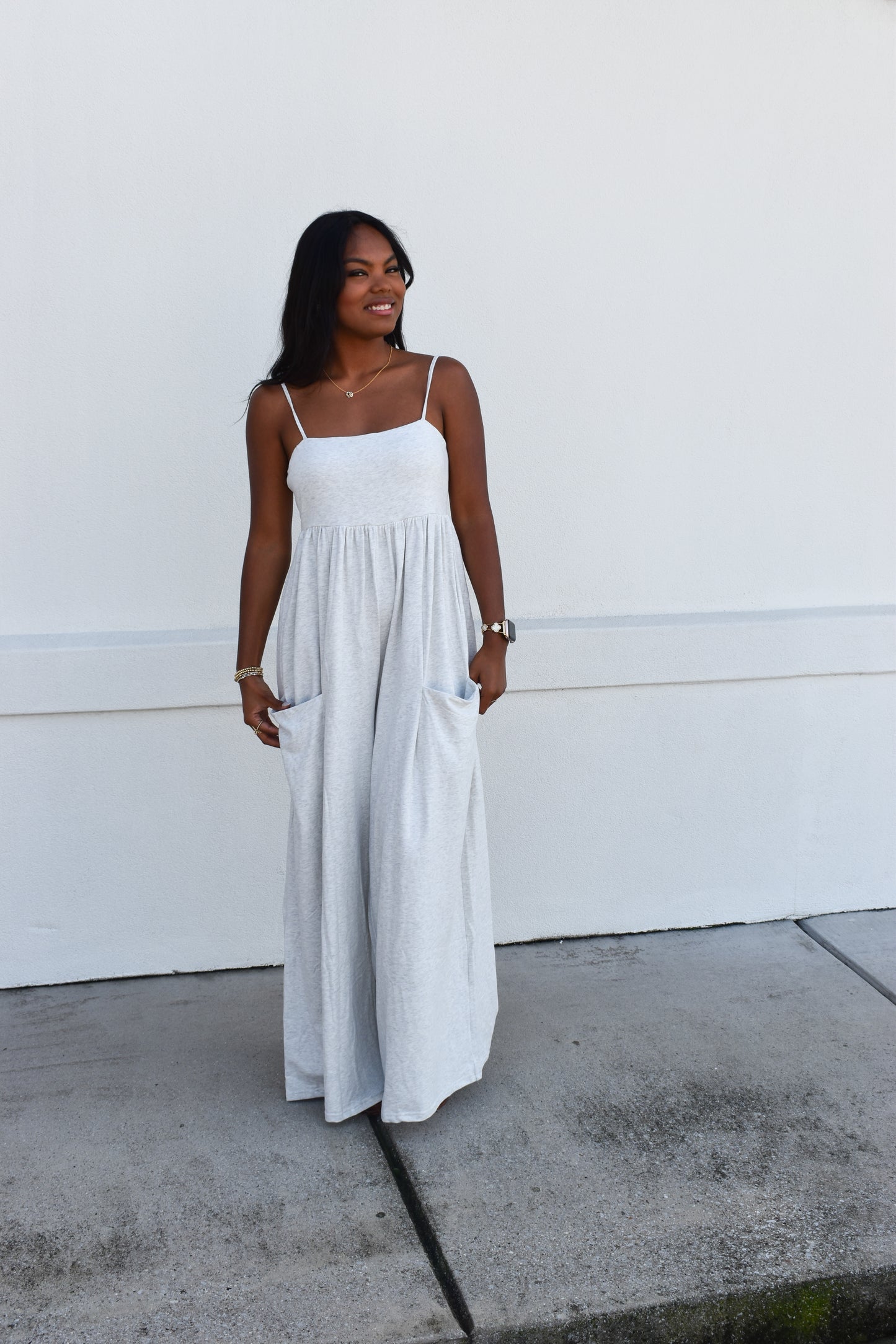Strappy Empire Waist Wide Leg Jumpsuit