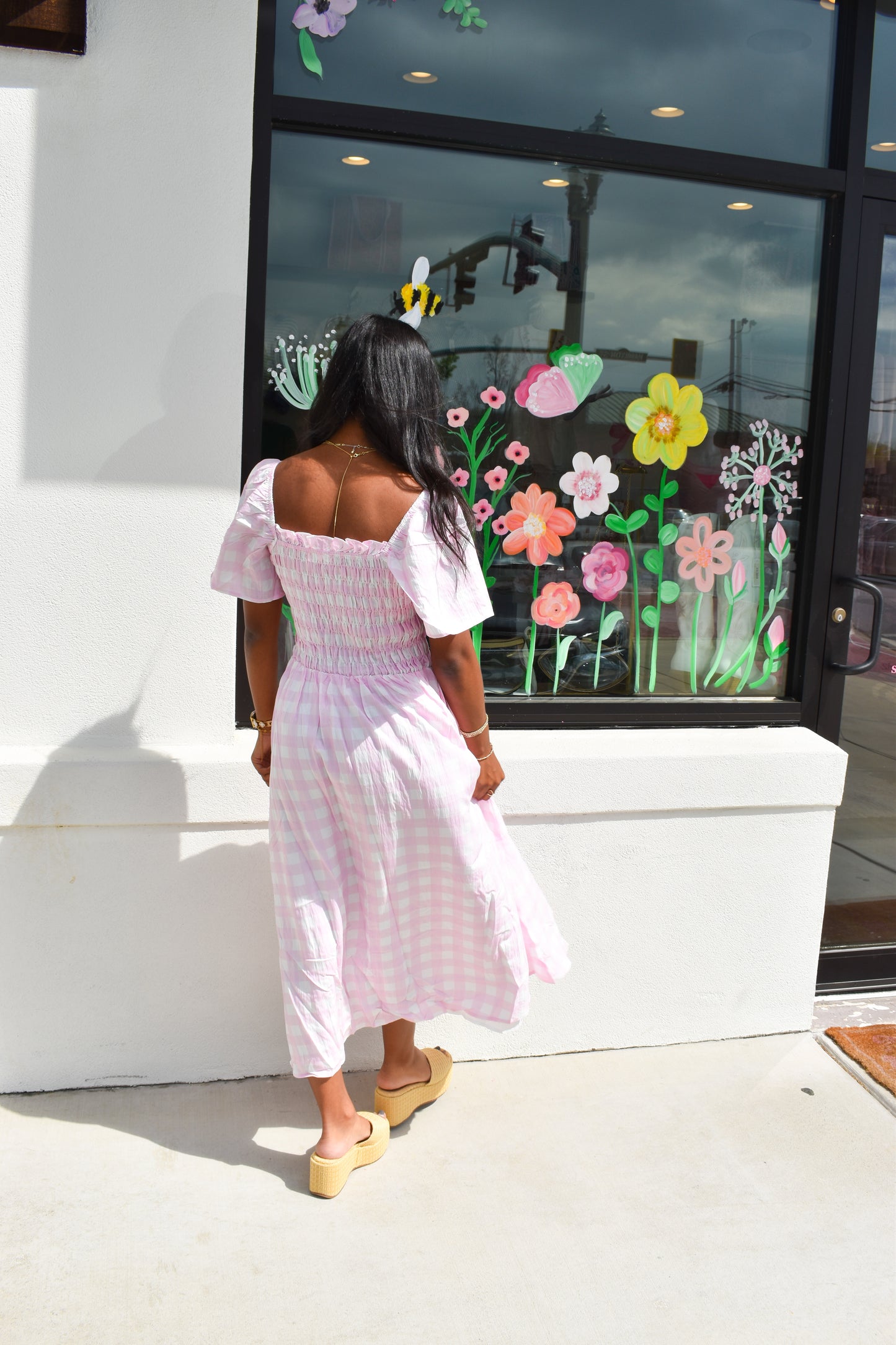 Pretty in Pink Gingham Maxi Dress
