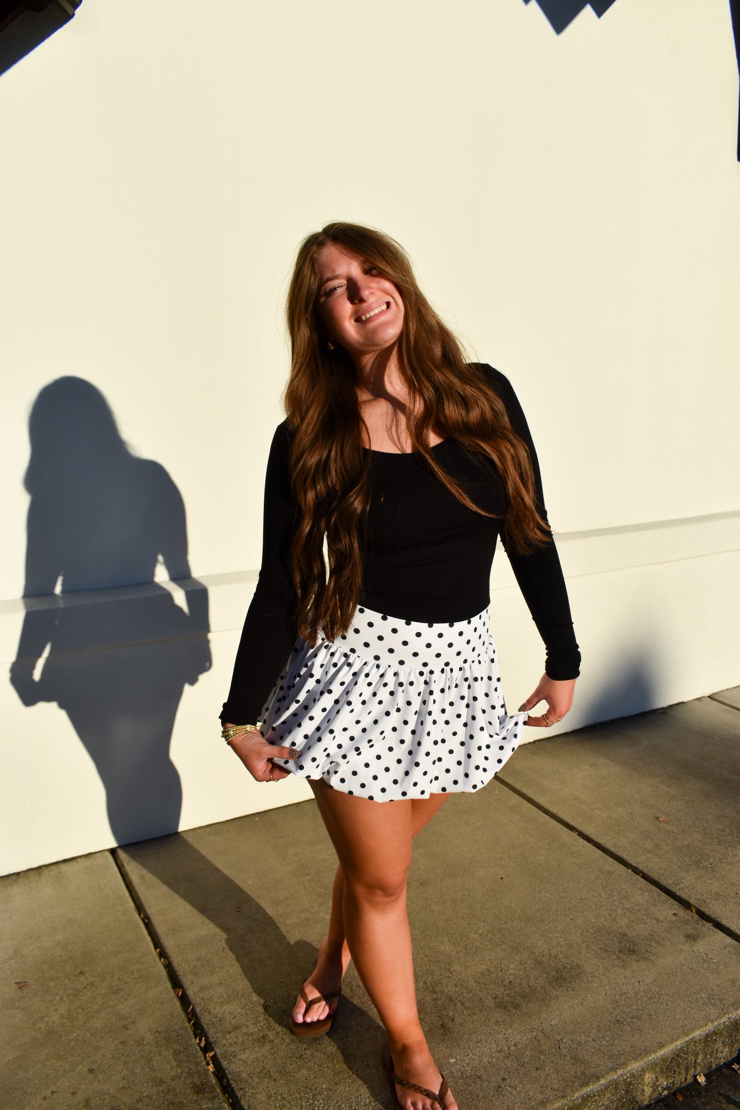 Polka Dot Print Bubble Skirt