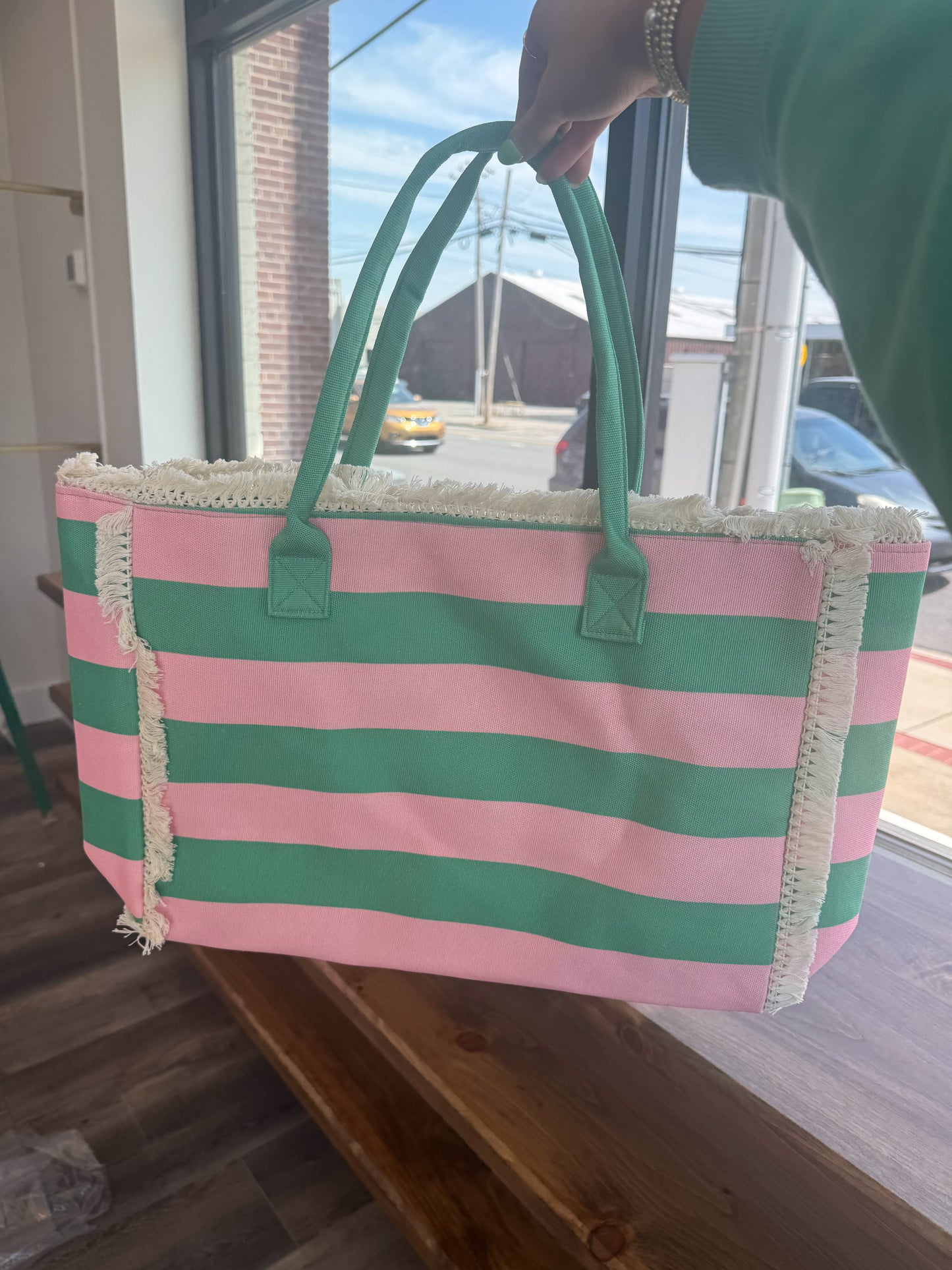 Summer Striped Tote Bag