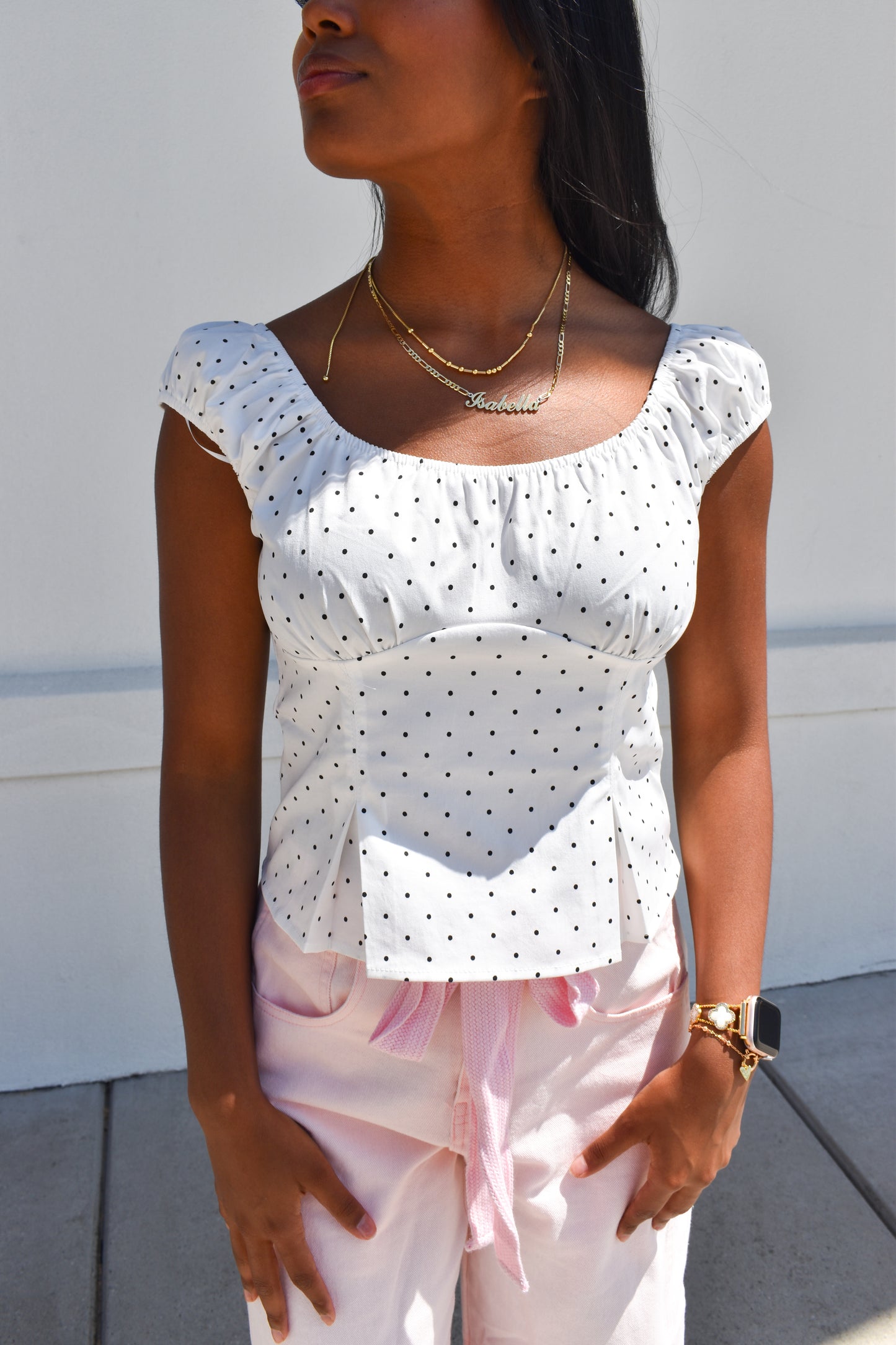 Polka Dot Peplum Top