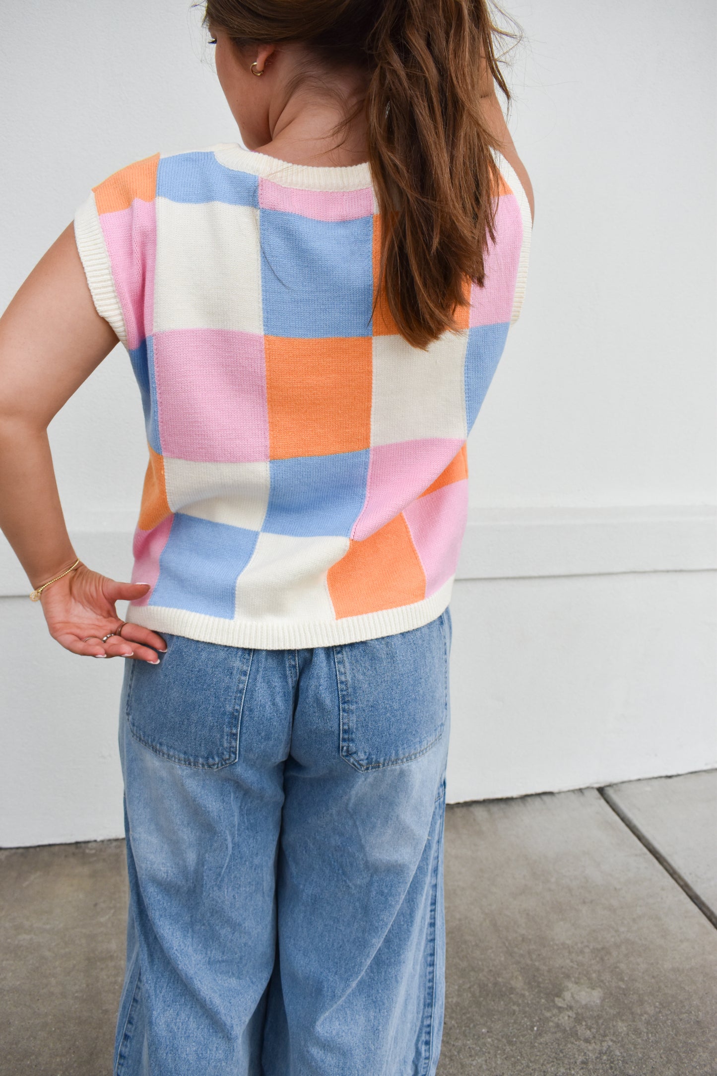 Checkered Sweater Vest