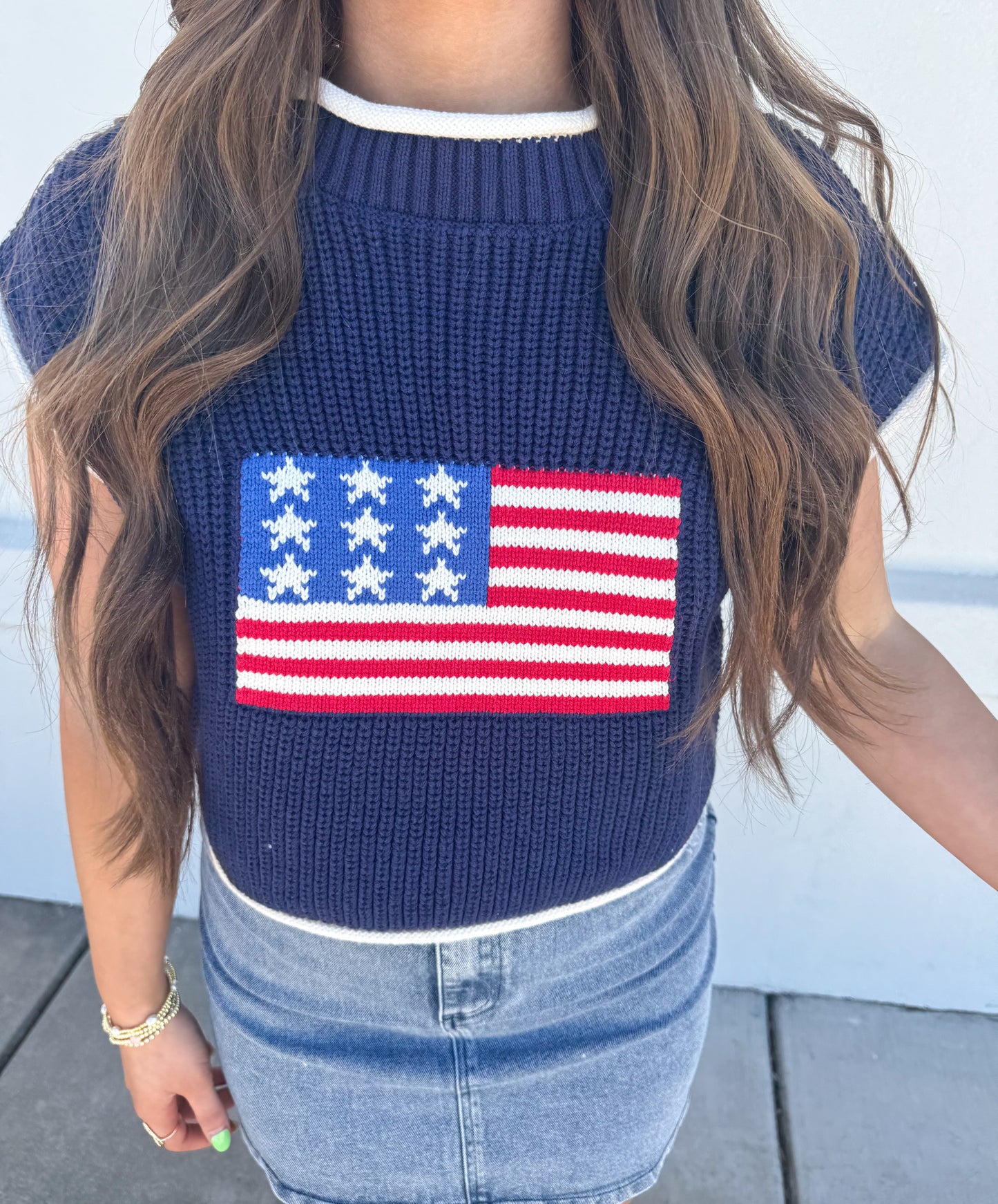 American Flag Sweater Top