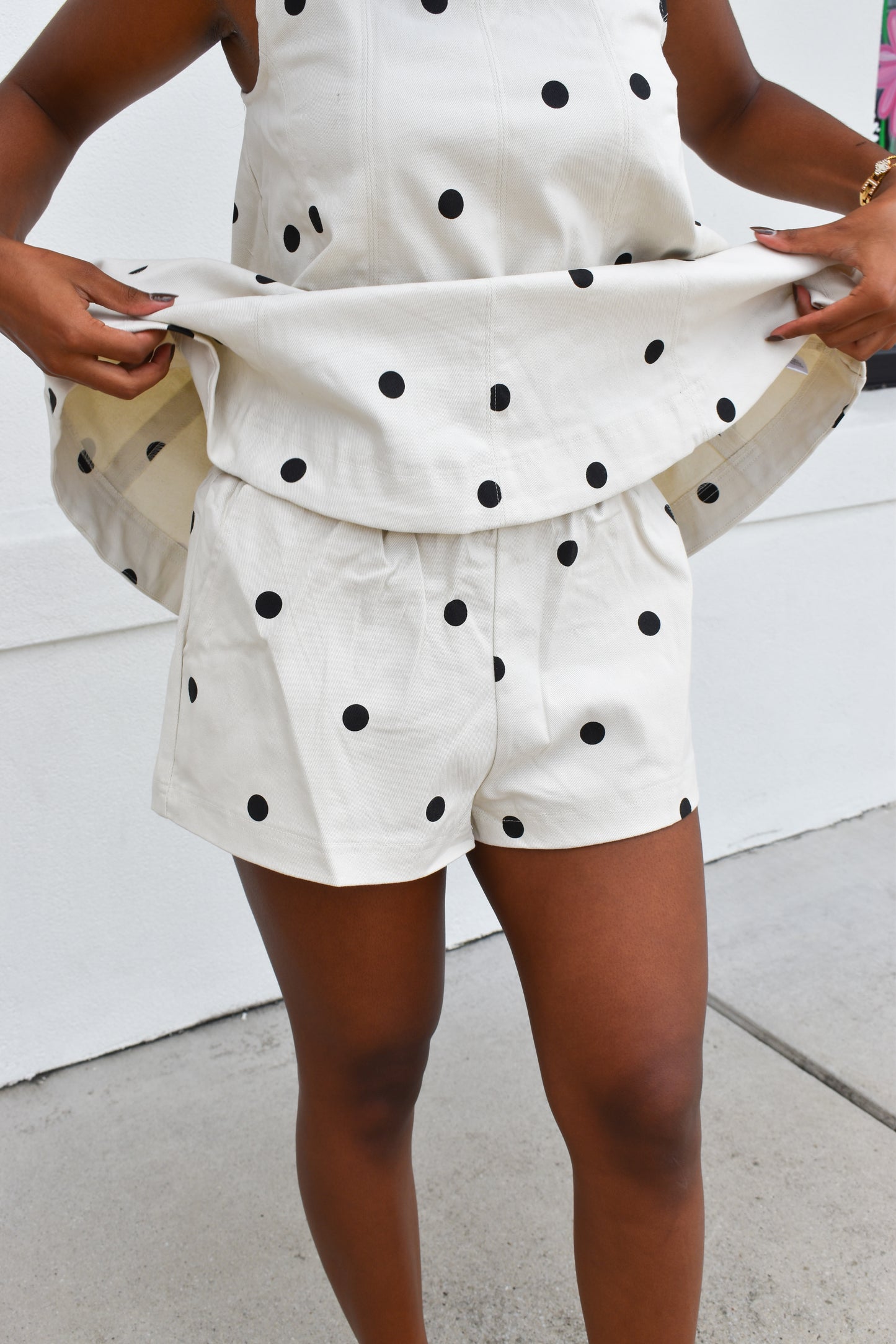 Sally Polka Dot Denim Set