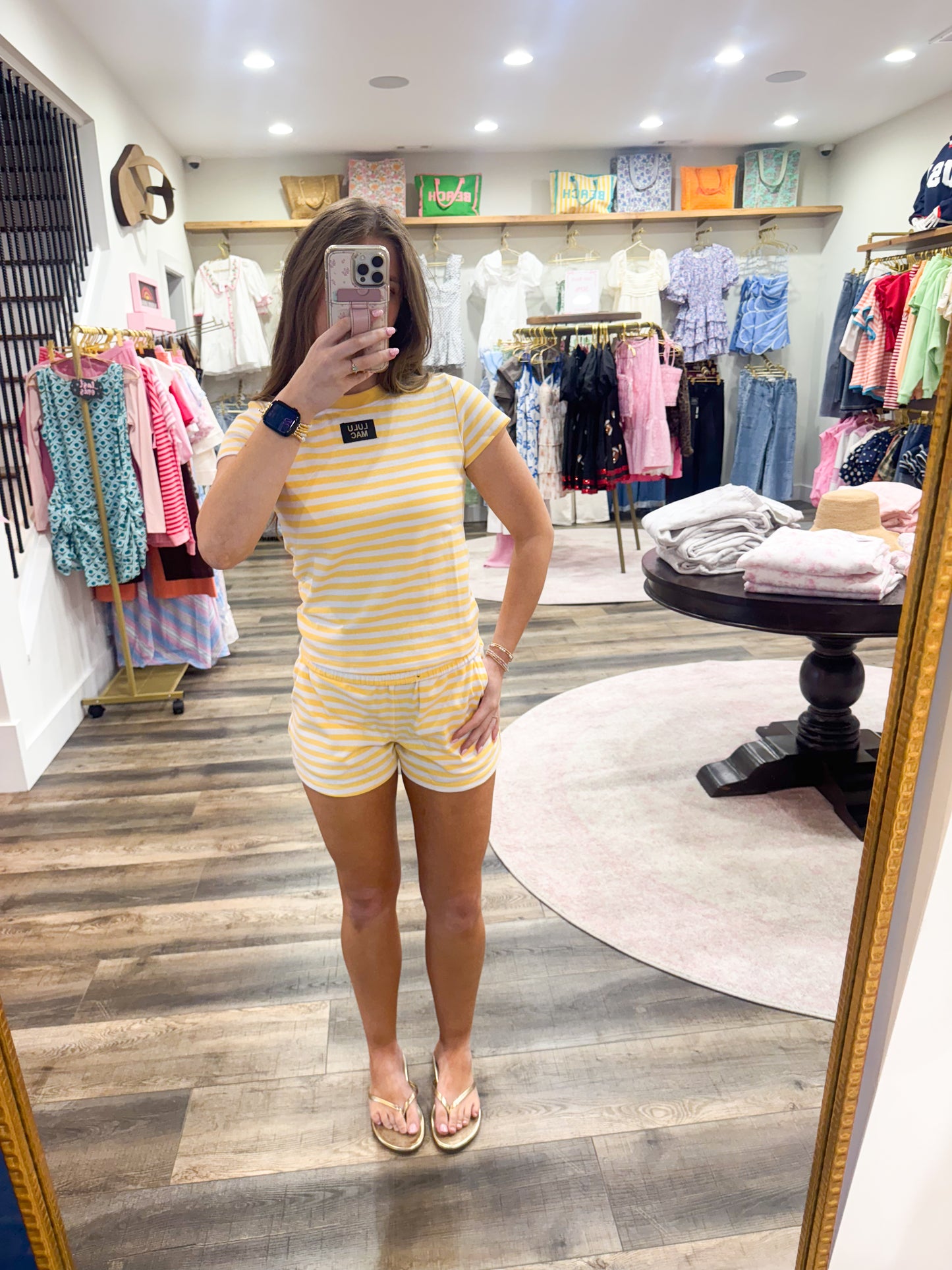 Stripe Babydoll Top: Yellow