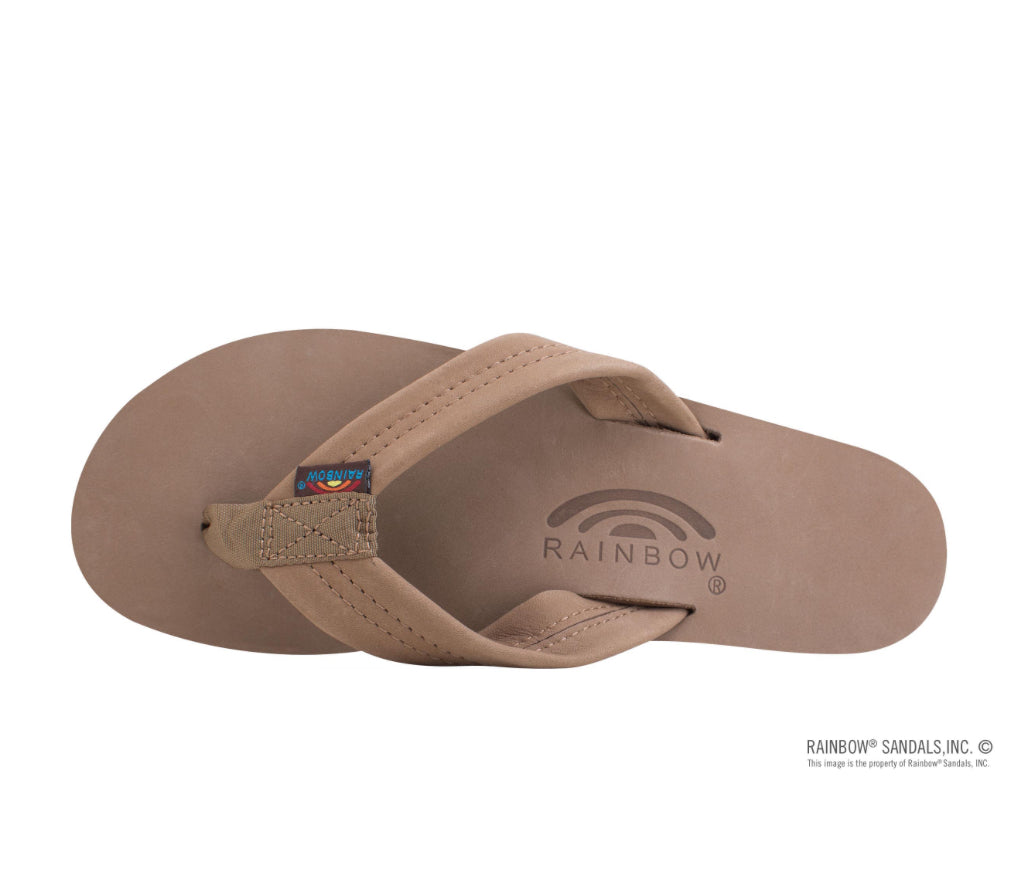 "Rainbow" Dark Brown Wide Strap Flip Flops