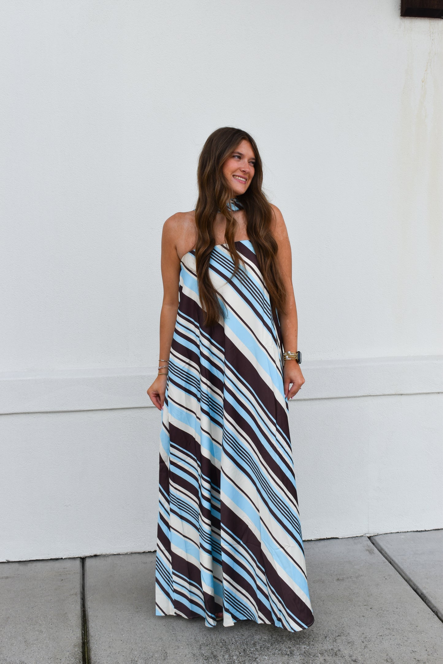 The Riviera Stripe Maxi Dress