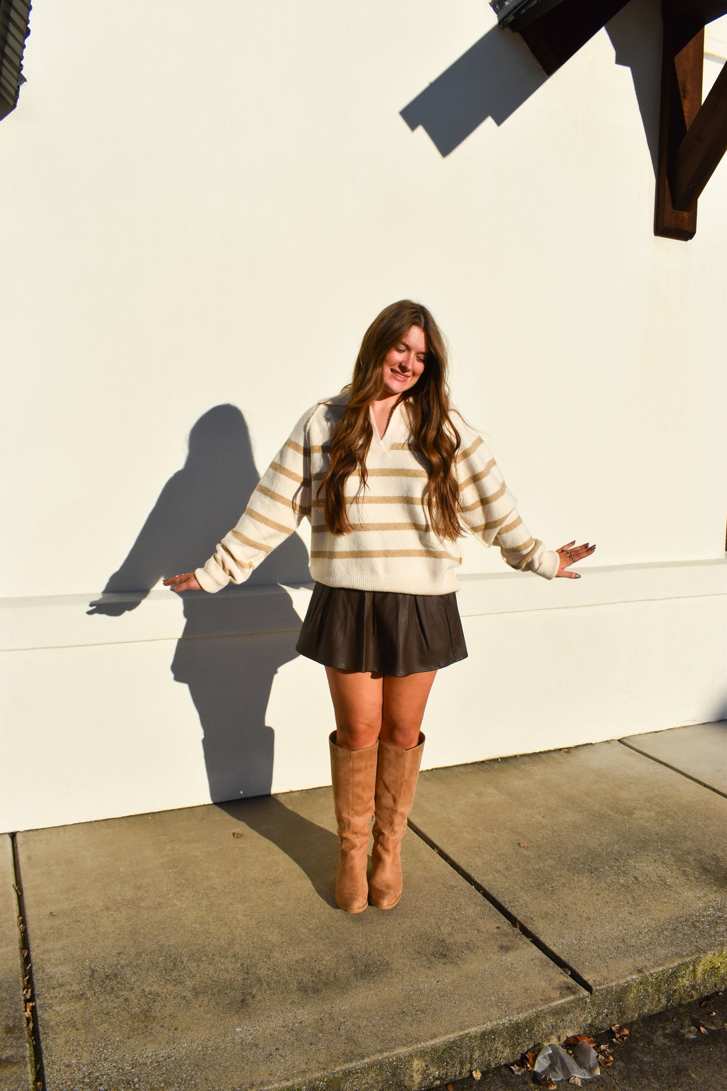 Ginger Leather Skirt