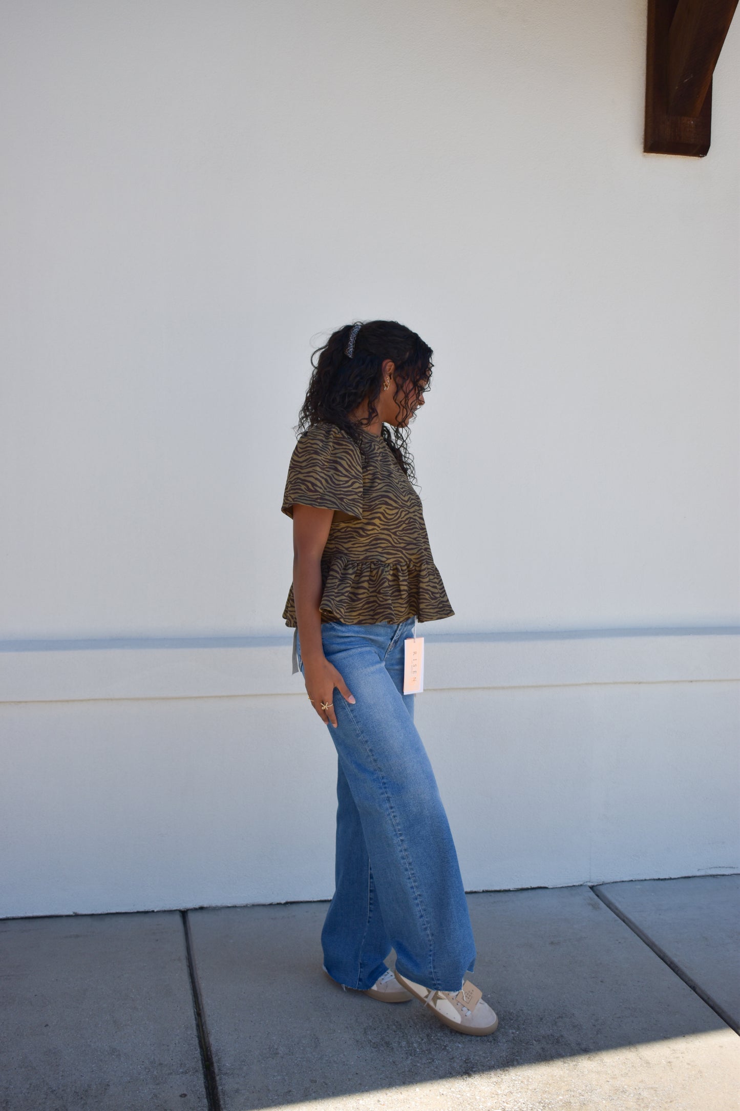 Zebra Social Peplum Top