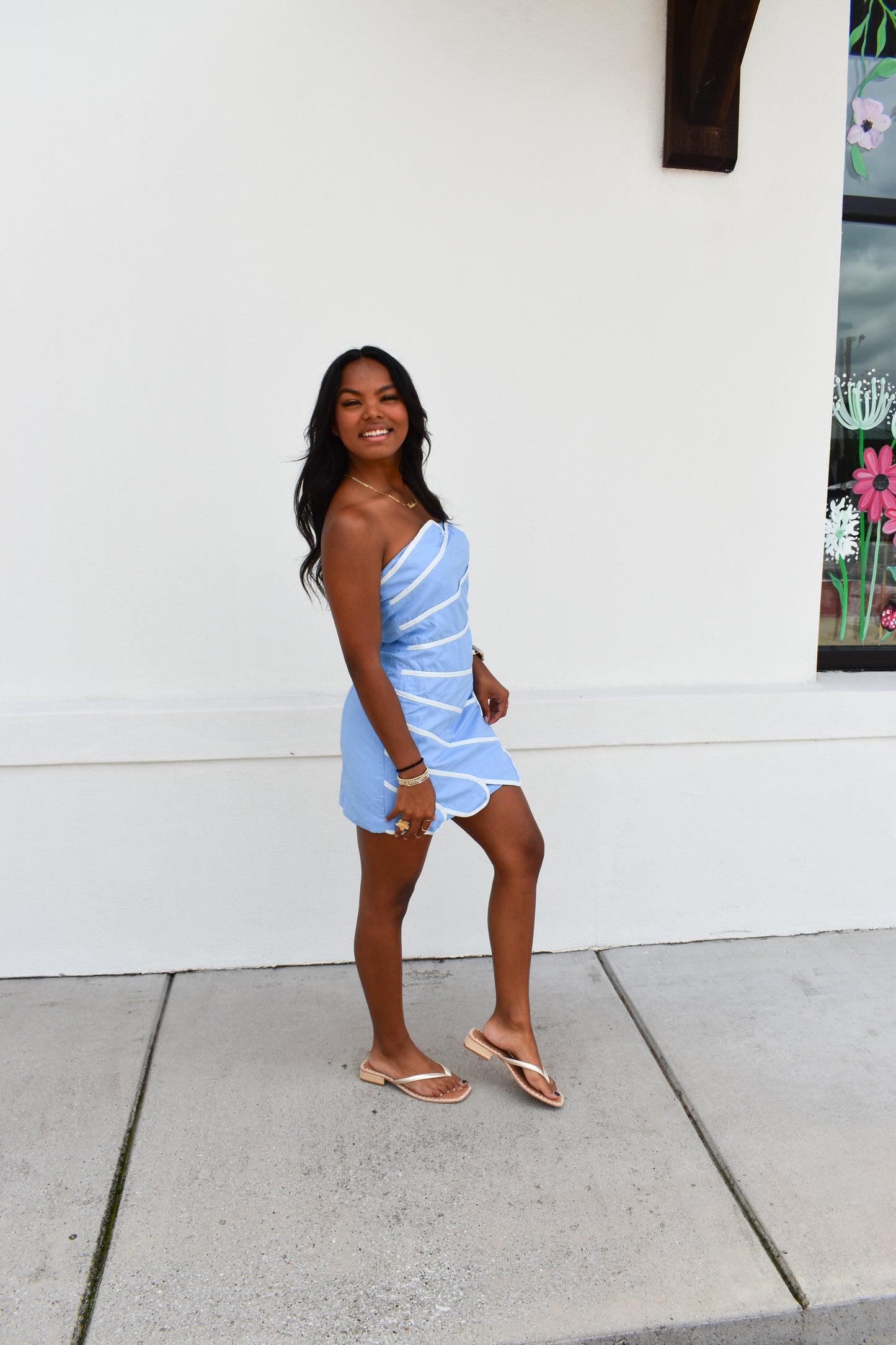 Scallop Seas Mini Dress