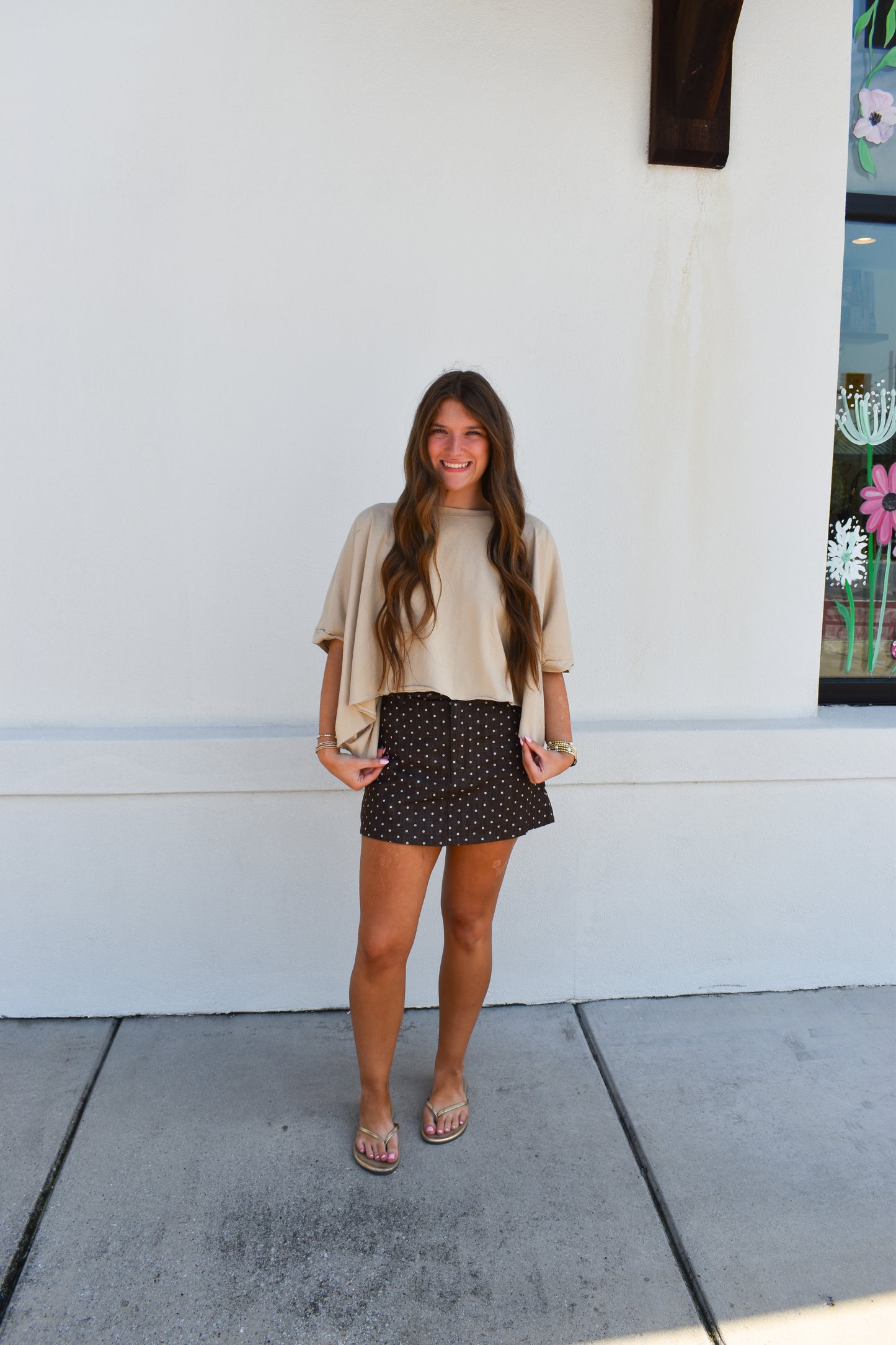 A-Line Polka Dot Utility Skirt