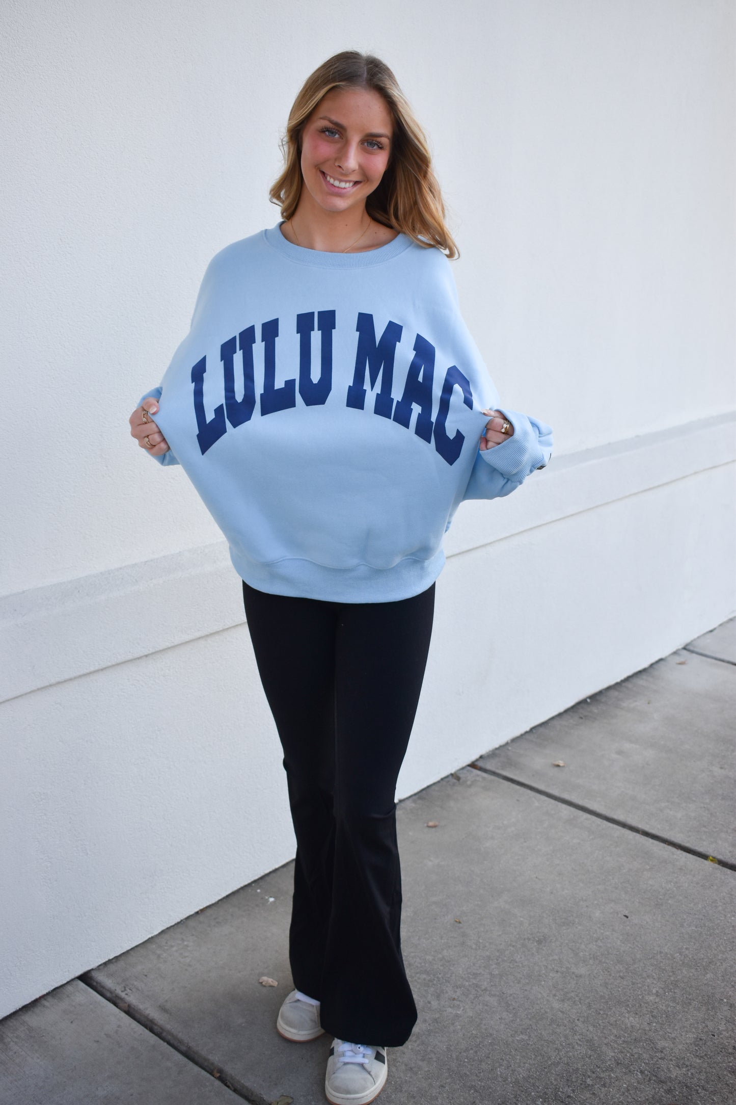 Lulu Mac Sweatshirt: Baby Blue/Navy
