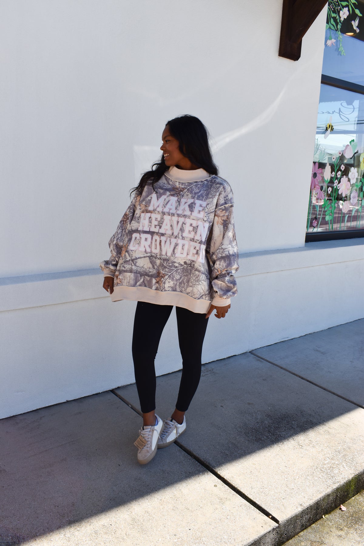 Camo Appliqué Embroidery Mockneck