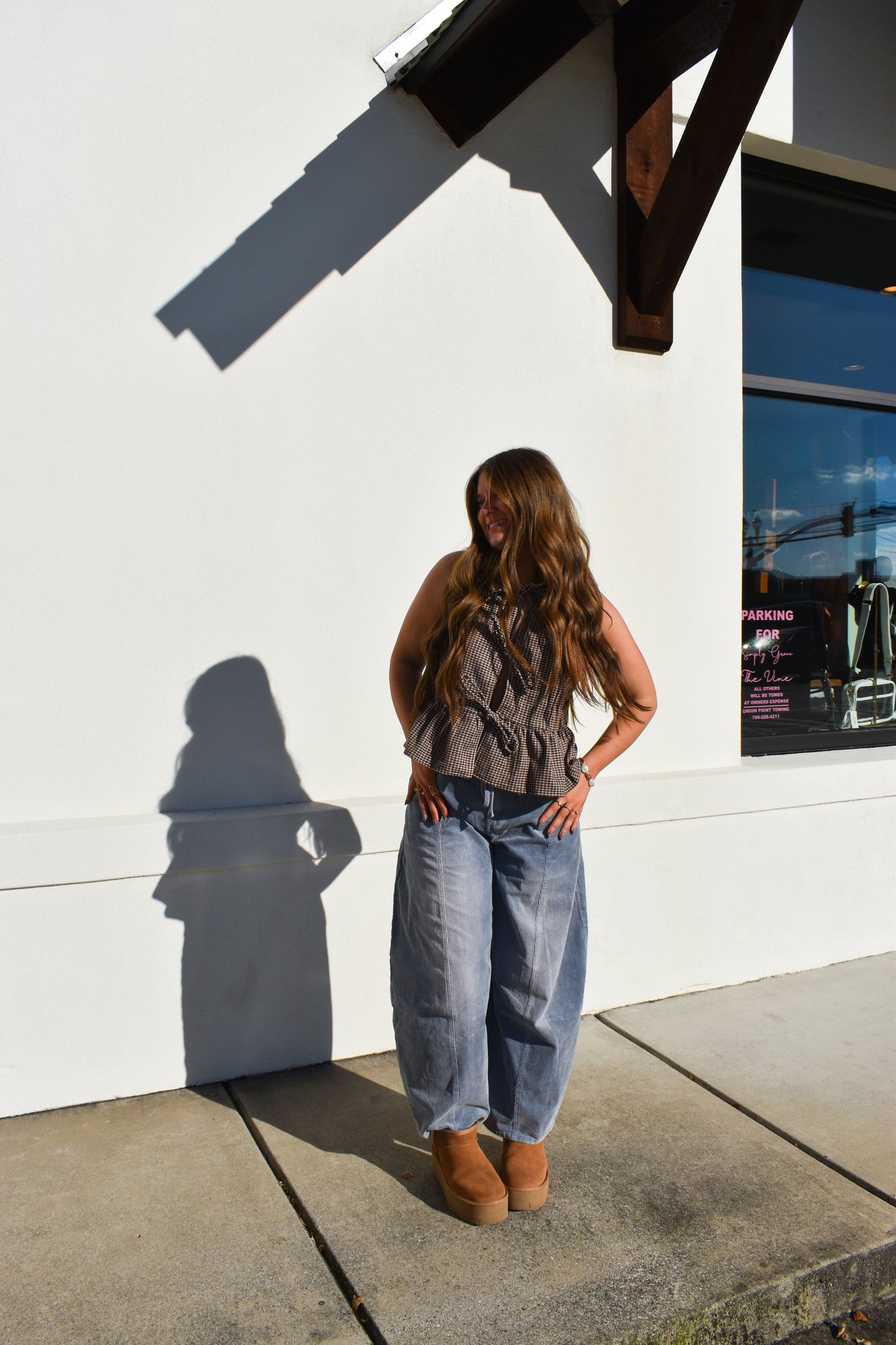 Waist Tie Corduroy Barrel Pants