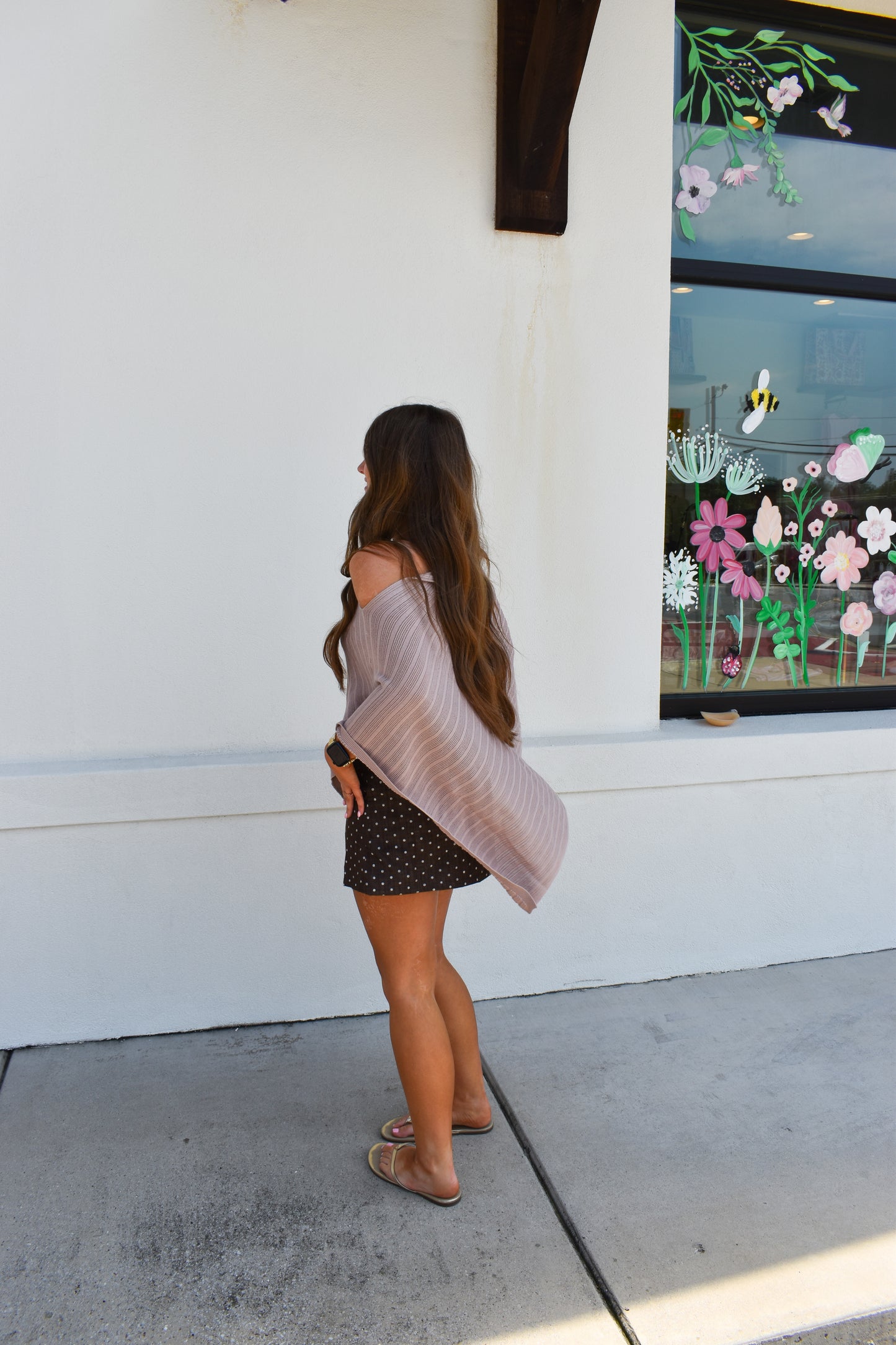 Lilia Asymmetrical Knit Poncho Top