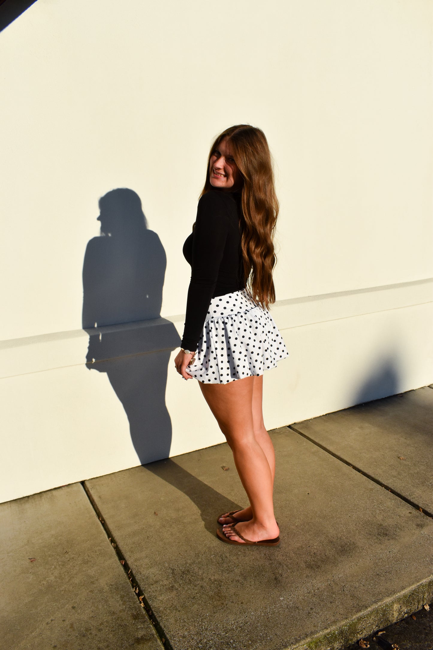 Polka Dot Print Bubble Skirt