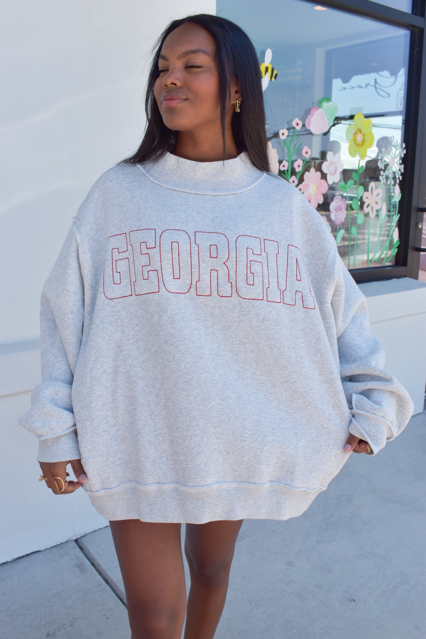 Georgia Stitched Detail Mockneck