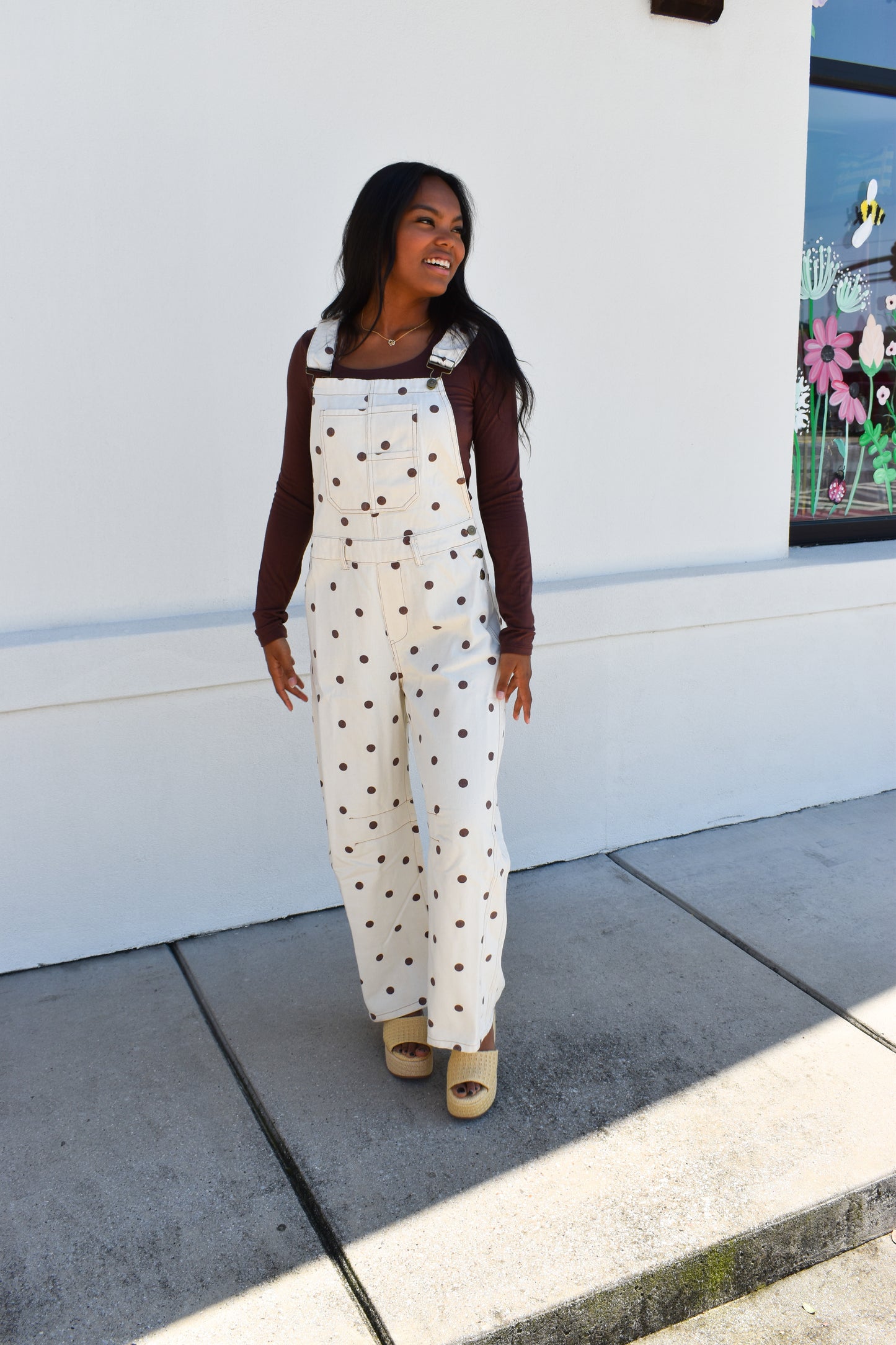 Polka Dot Twill Overalls