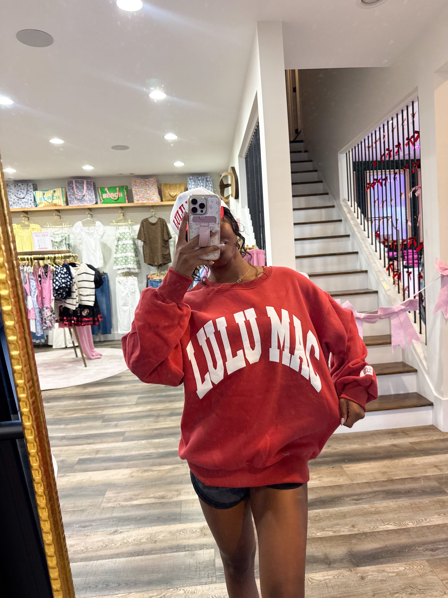 Lulu Mac Sweatshirt Crimson/White