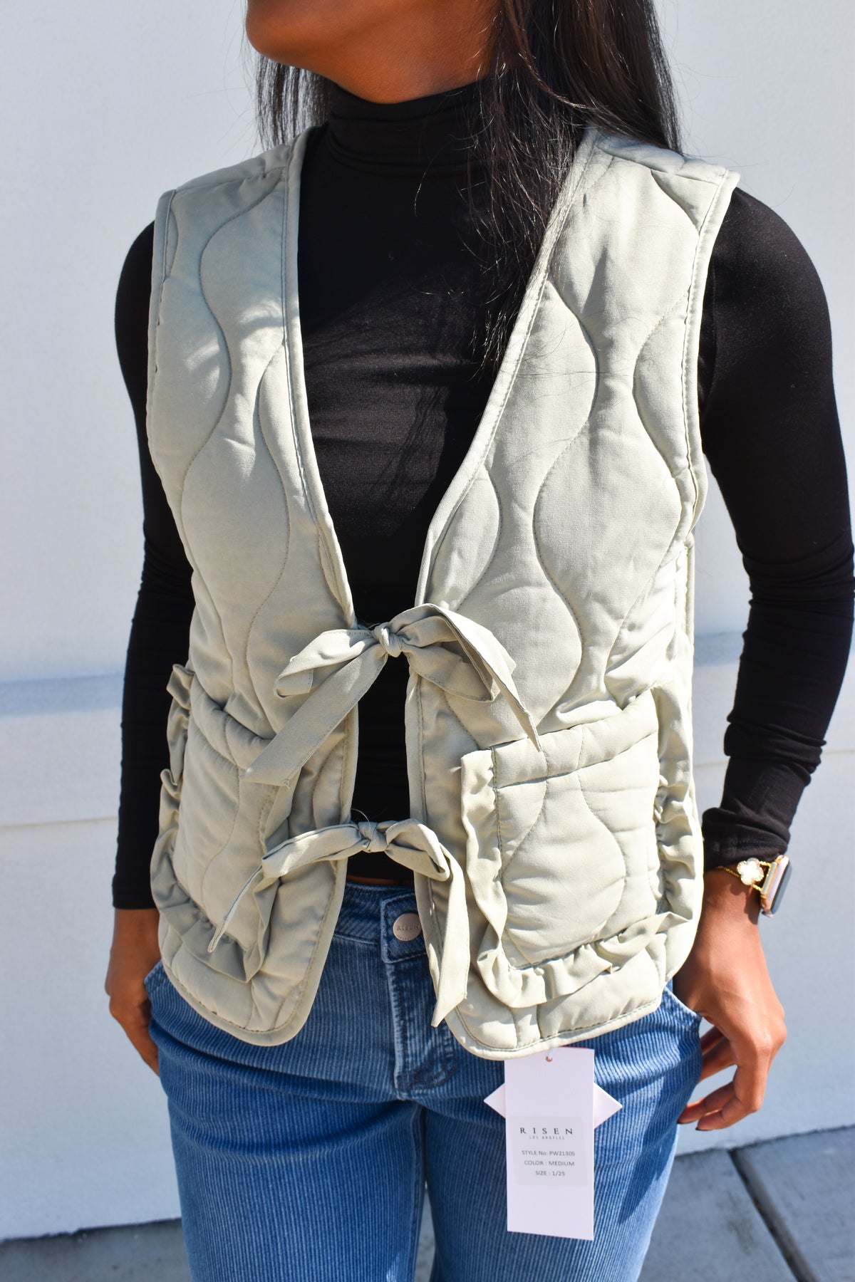Green Bow Vest