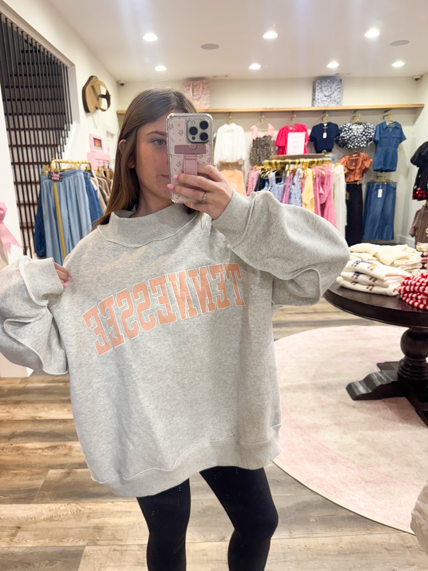 Tennessee Stripe Embroidered MockNeck