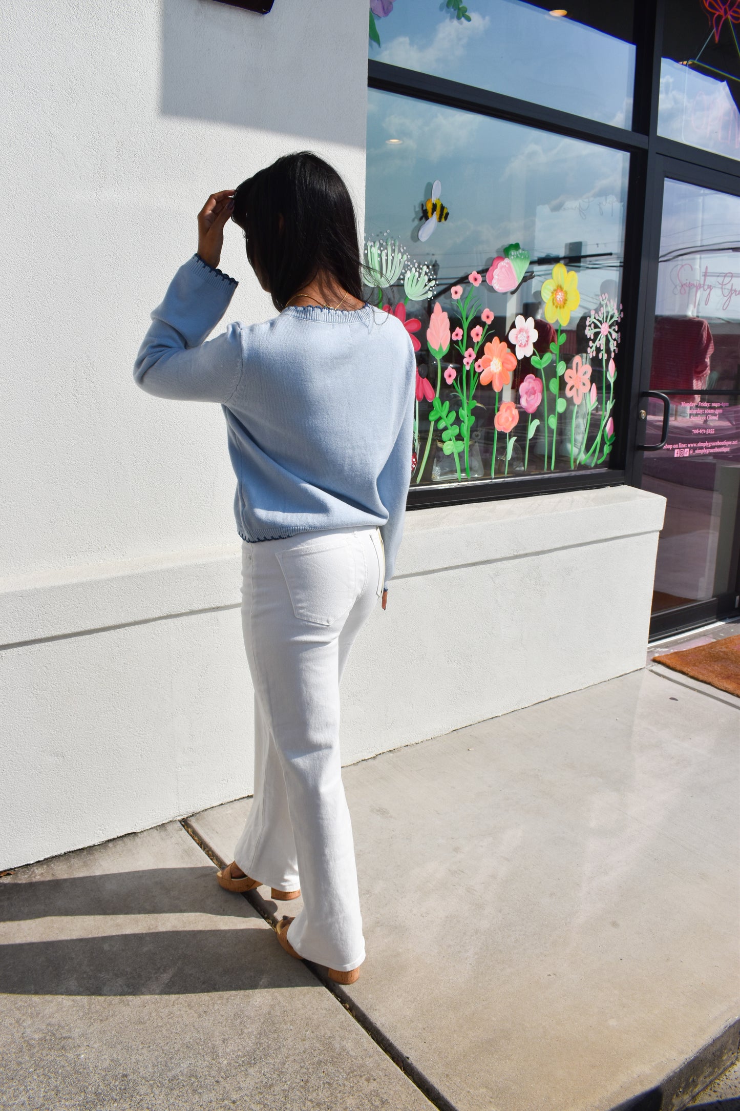 Baby Blue Scallop Cardigan