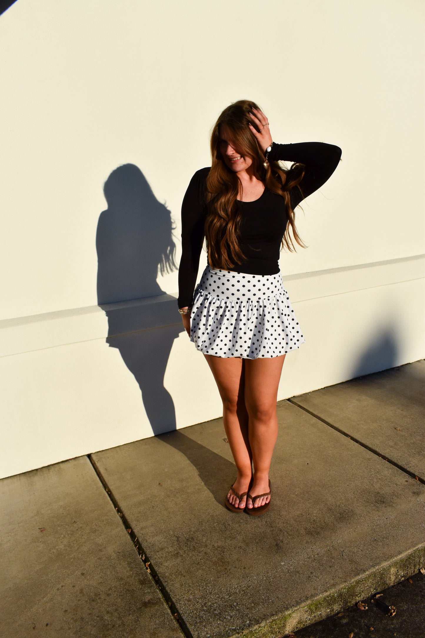 Polka Dot Print Bubble Skirt
