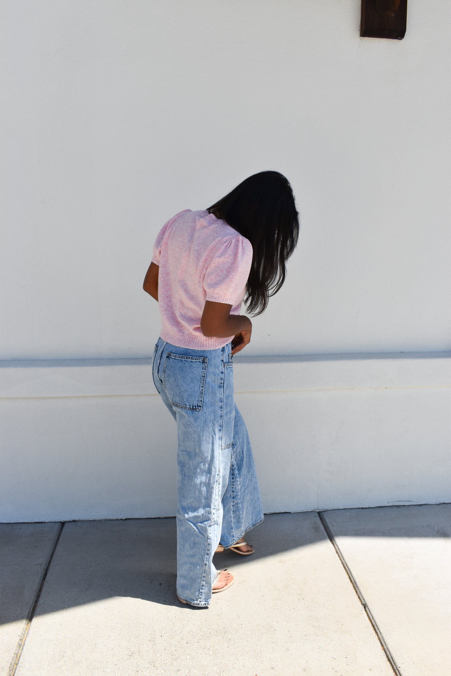 Pink Cardi W/ Pearl Buttons