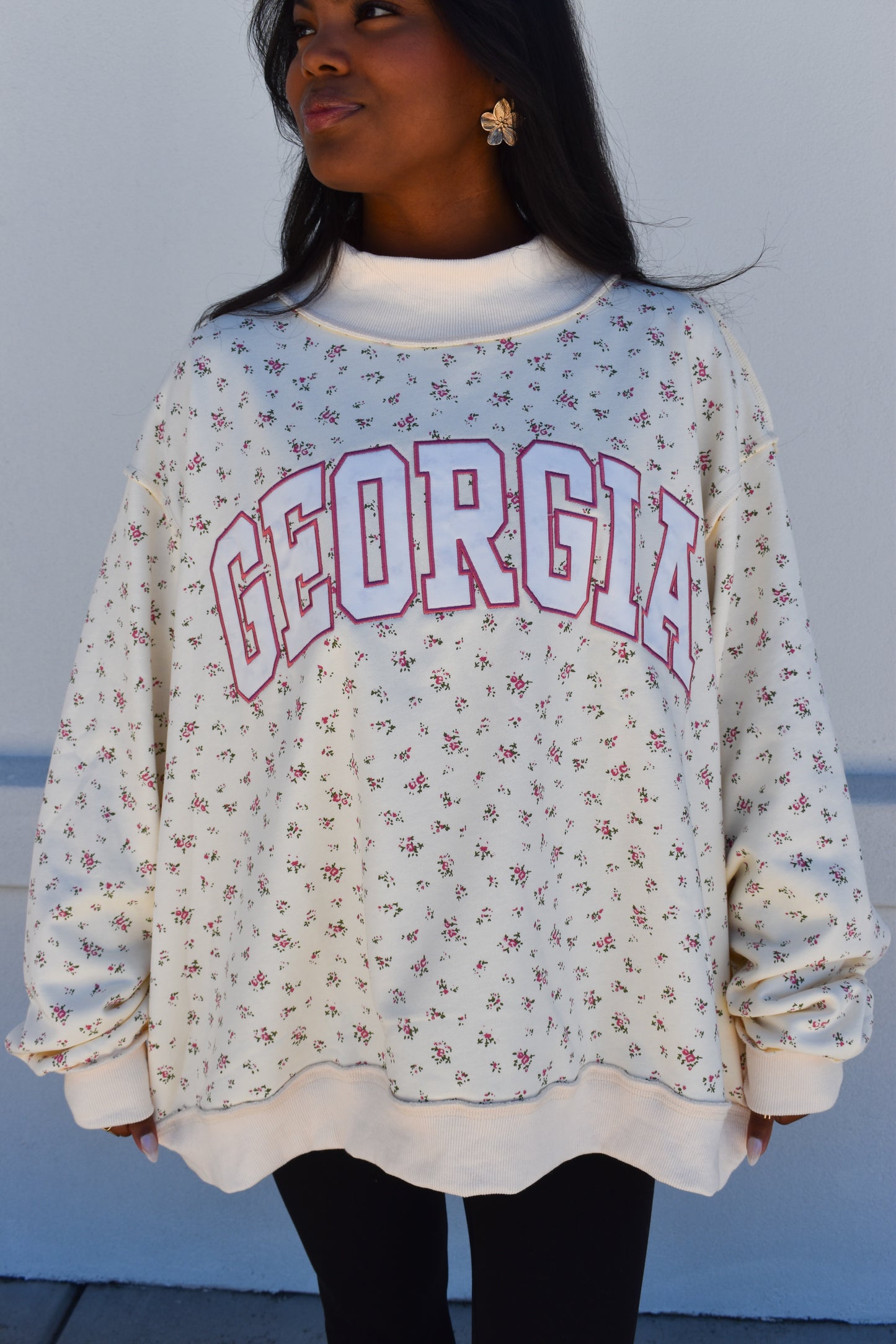 Floral Georgia Mockneck