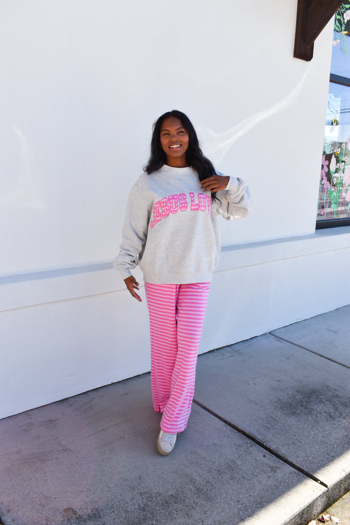 Hot Pink Striped Loungewear Pants